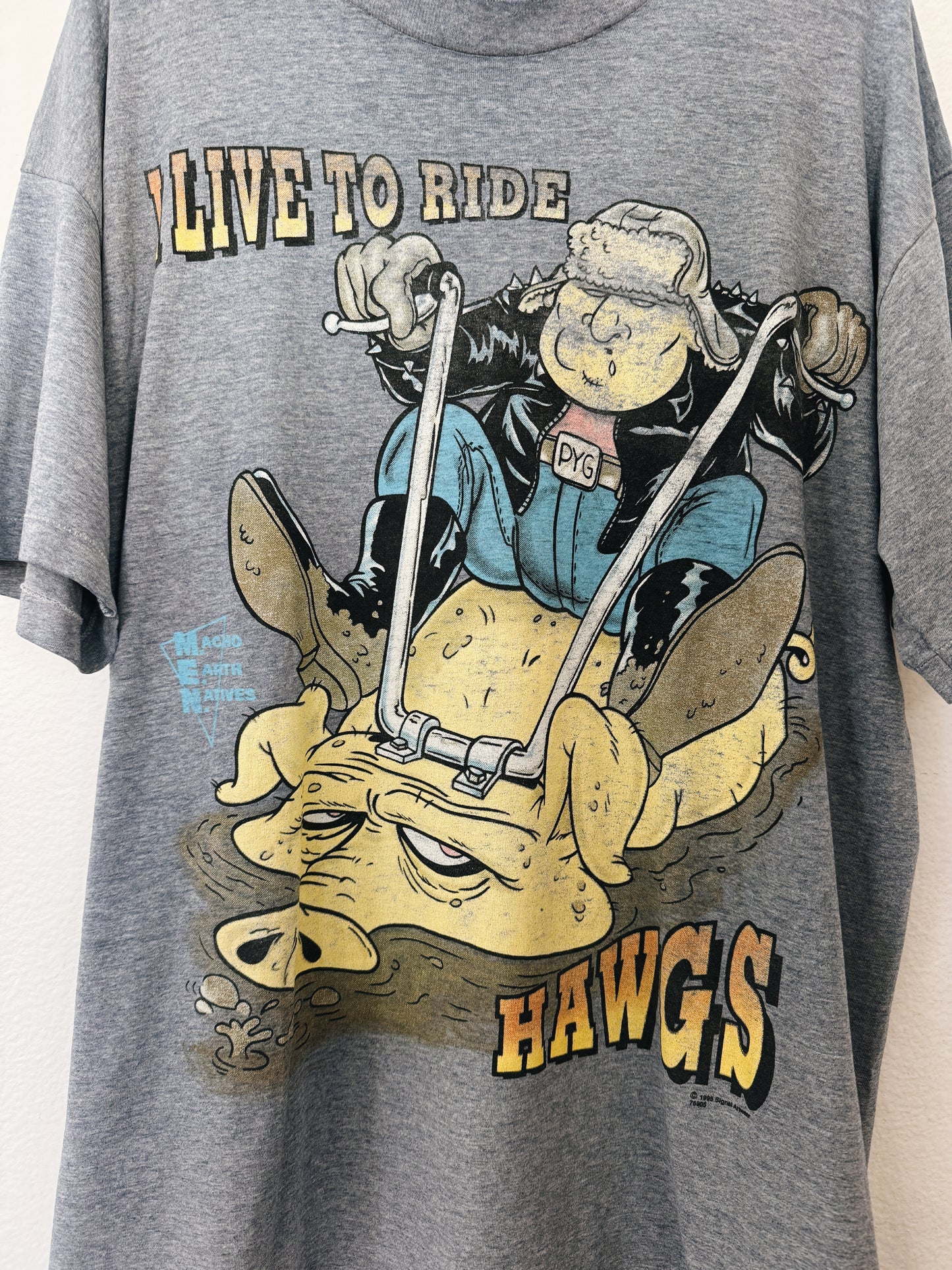 Vintage Live To Ride Hawgs Biker Tee