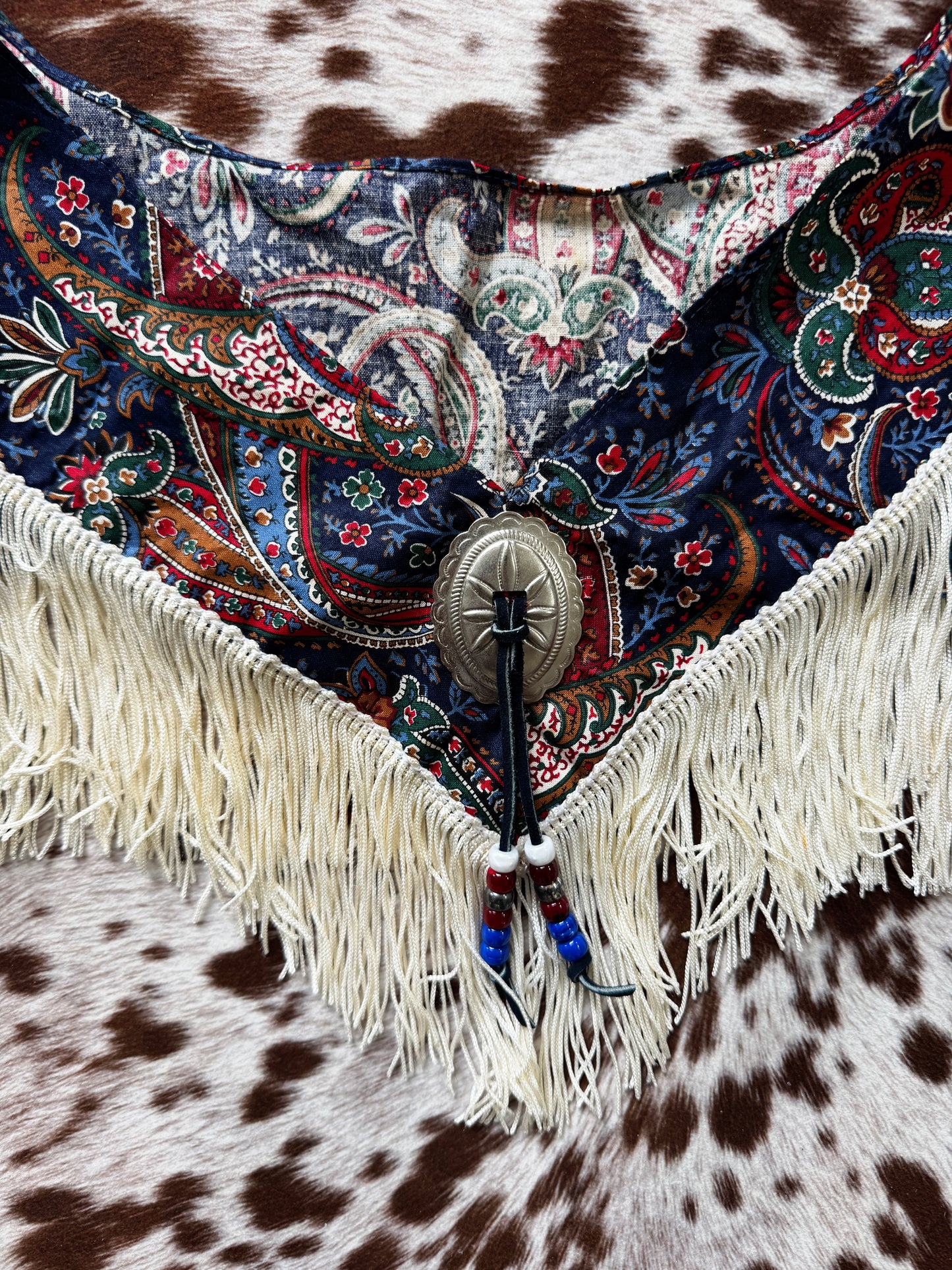 Vintage Western Fringe Shawl Top