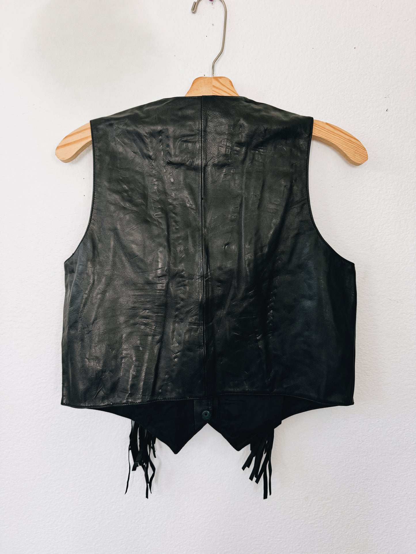 Vintage Fringe Black Vest