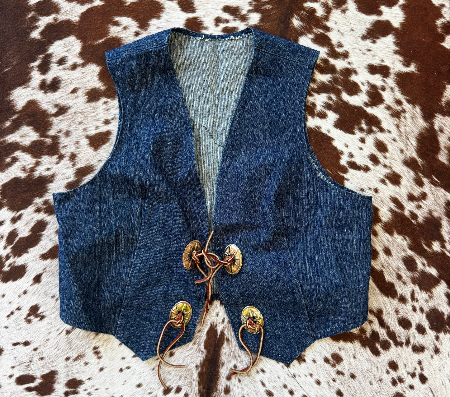 Vintage Harley Patch Denim Concho Vest