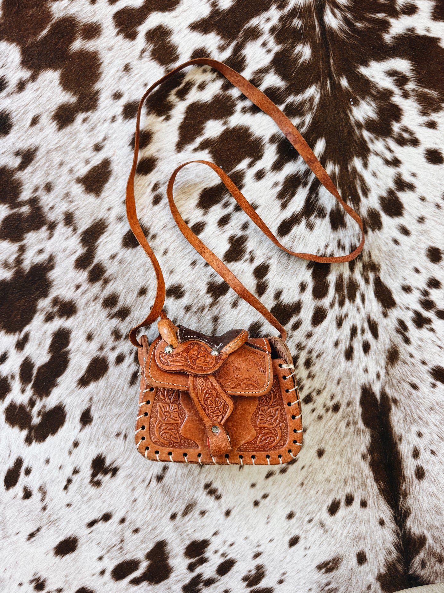 Vintage Saddle Leather Purse