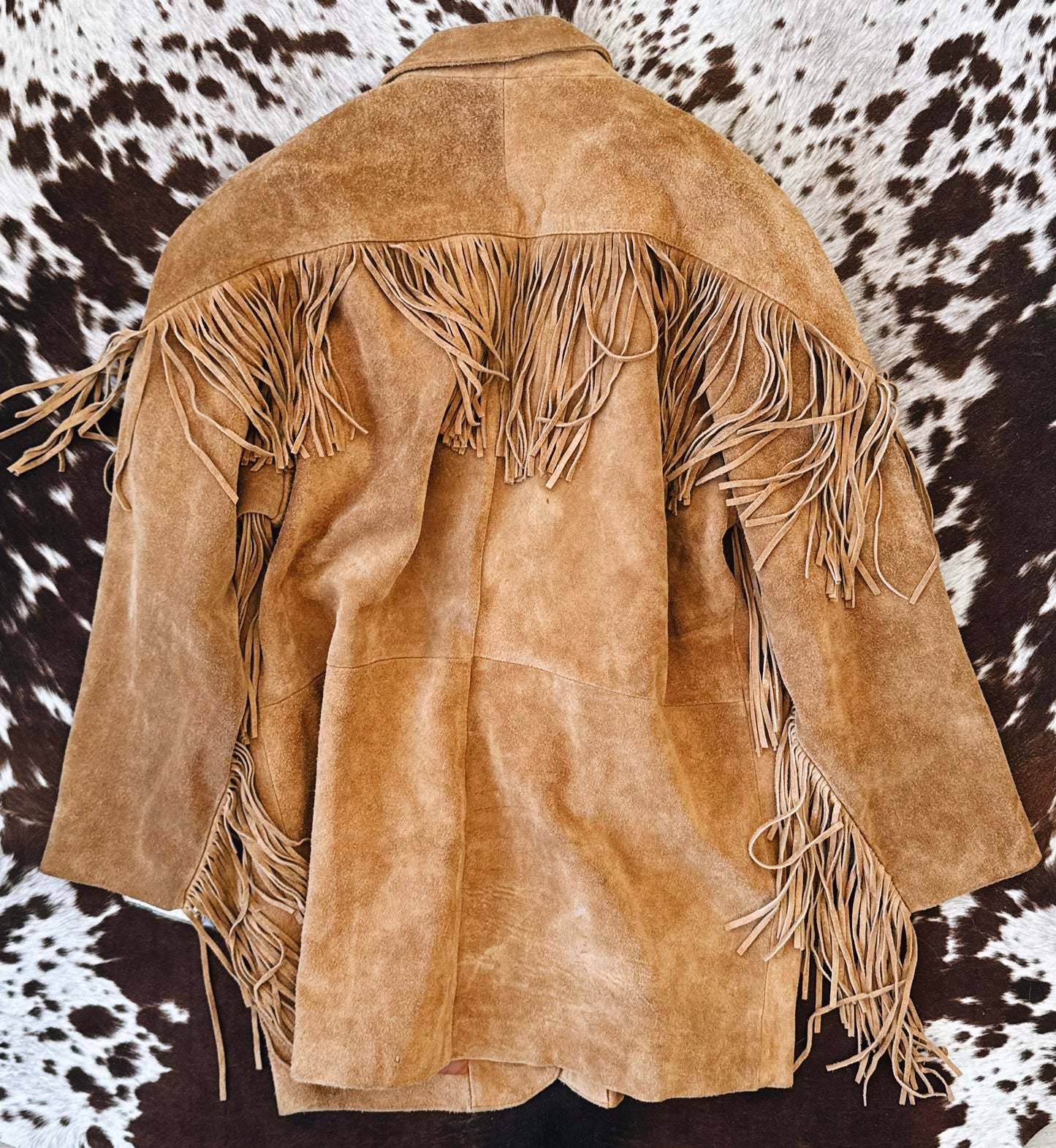 Vintage Suede Tan Fringe Coat