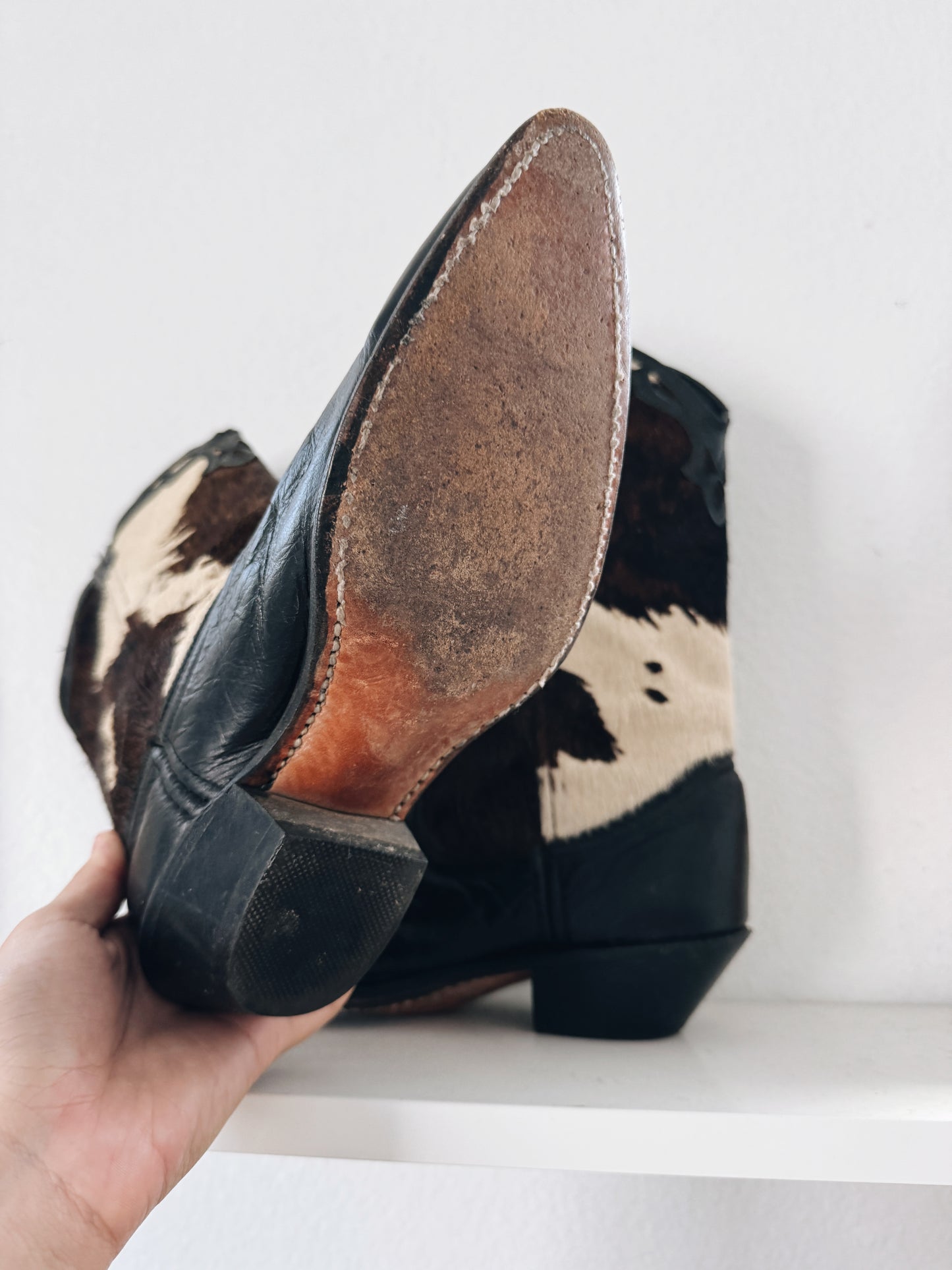 Vintage Cowhide Cowboy Boots