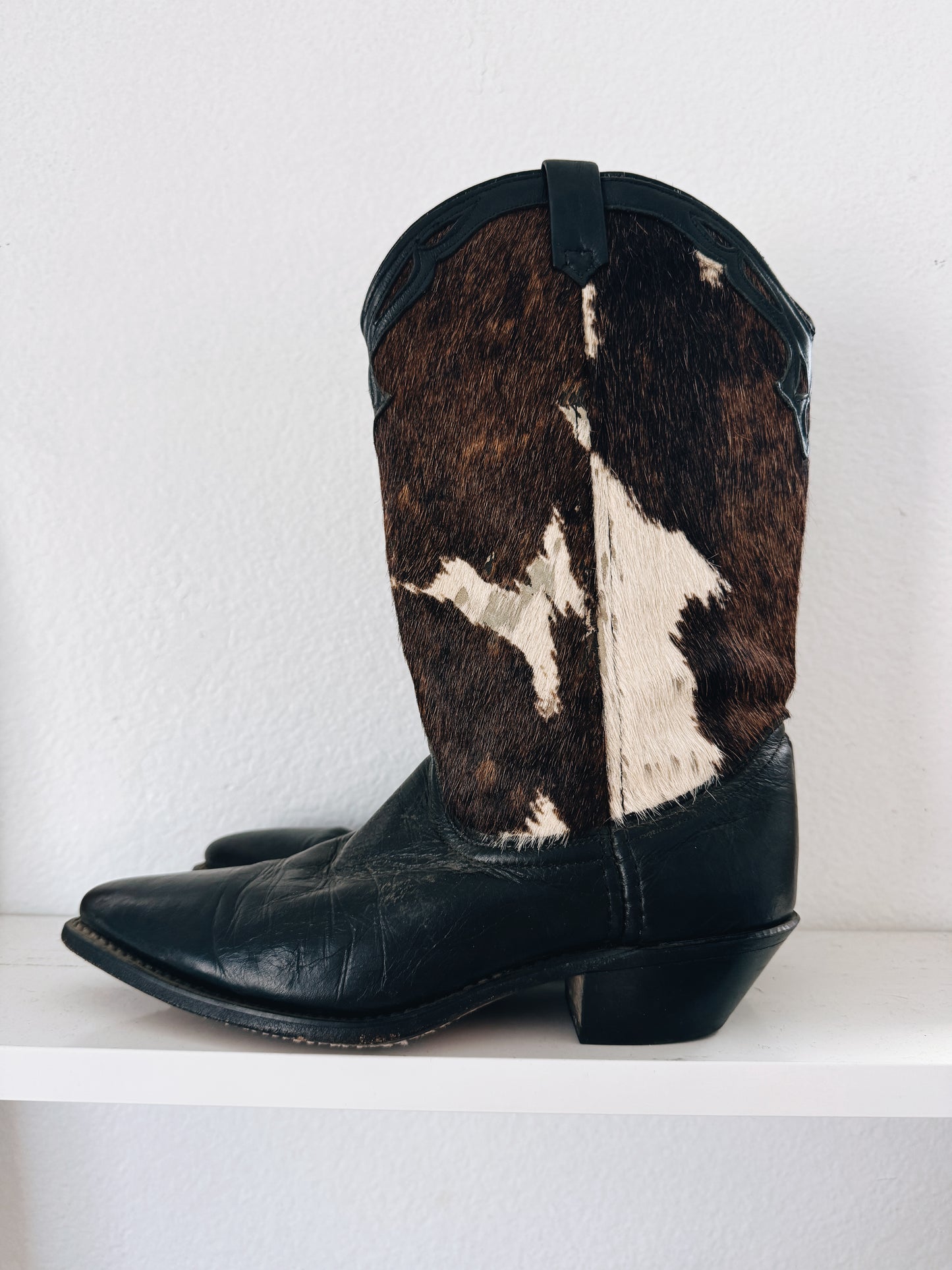 Vintage Cowhide Cowboy Boots
