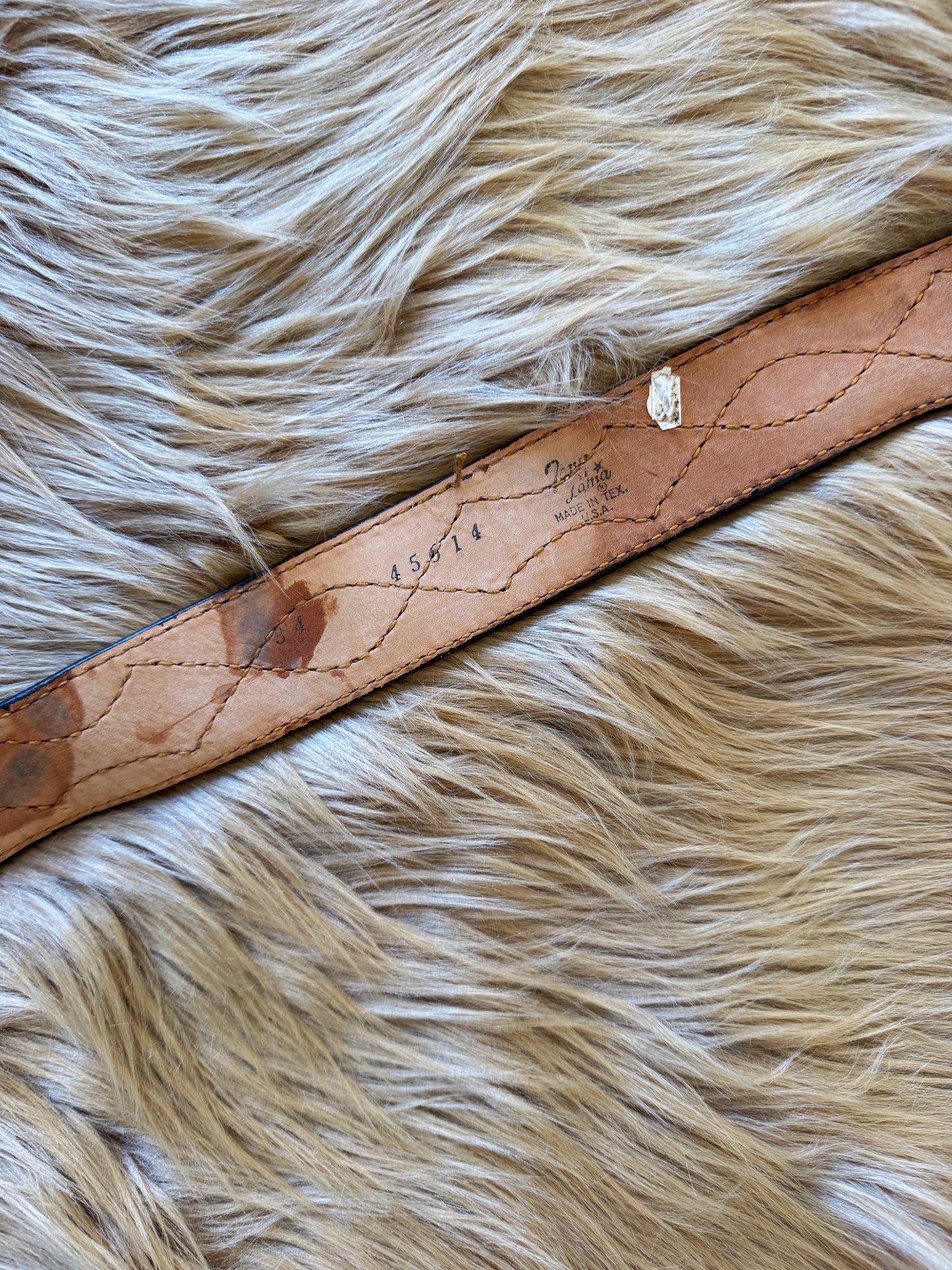 Vintage Tony Lama Belt W/ Cowboy Buckle