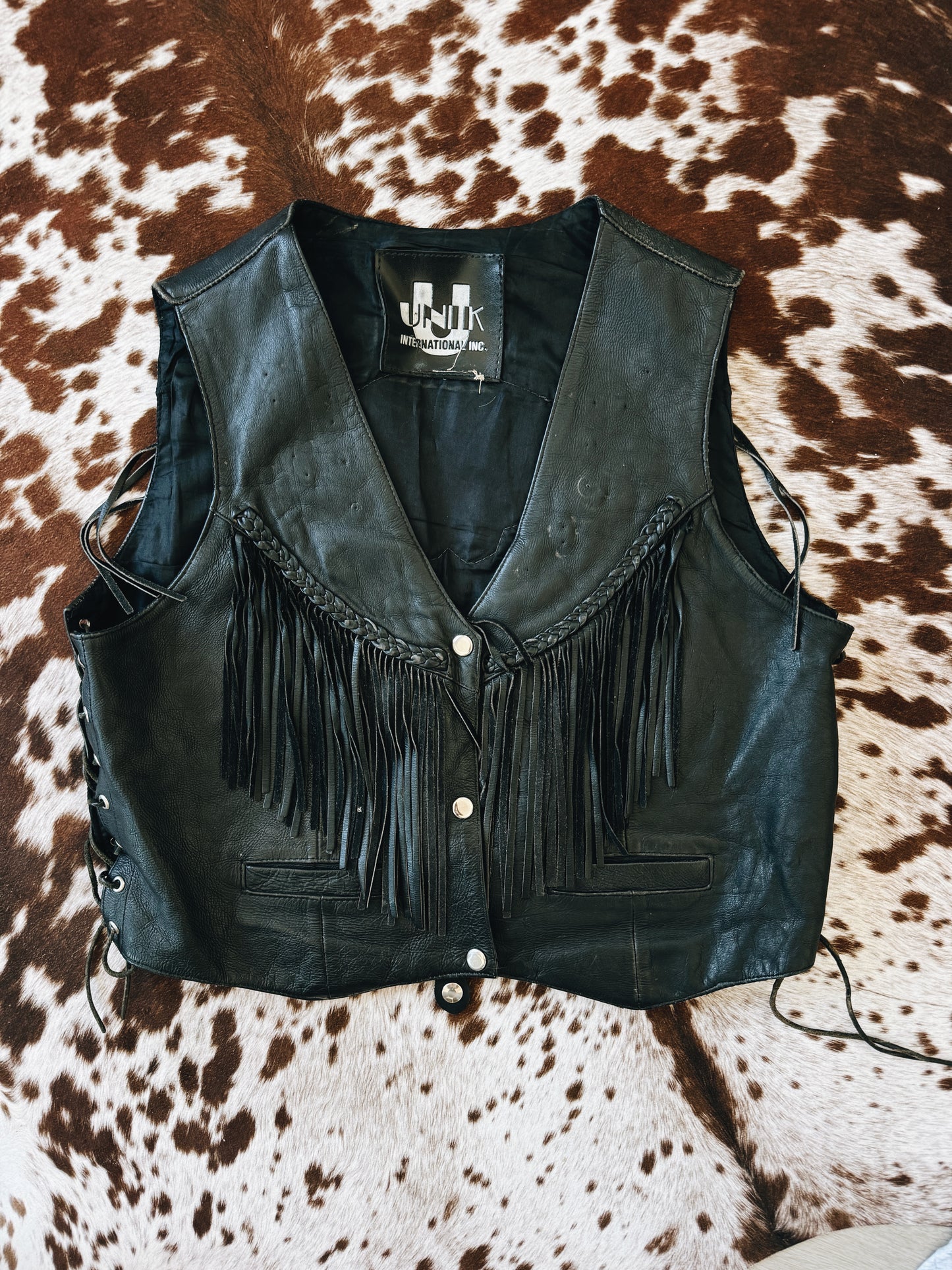 Vintage Harley Patch Leather Vest