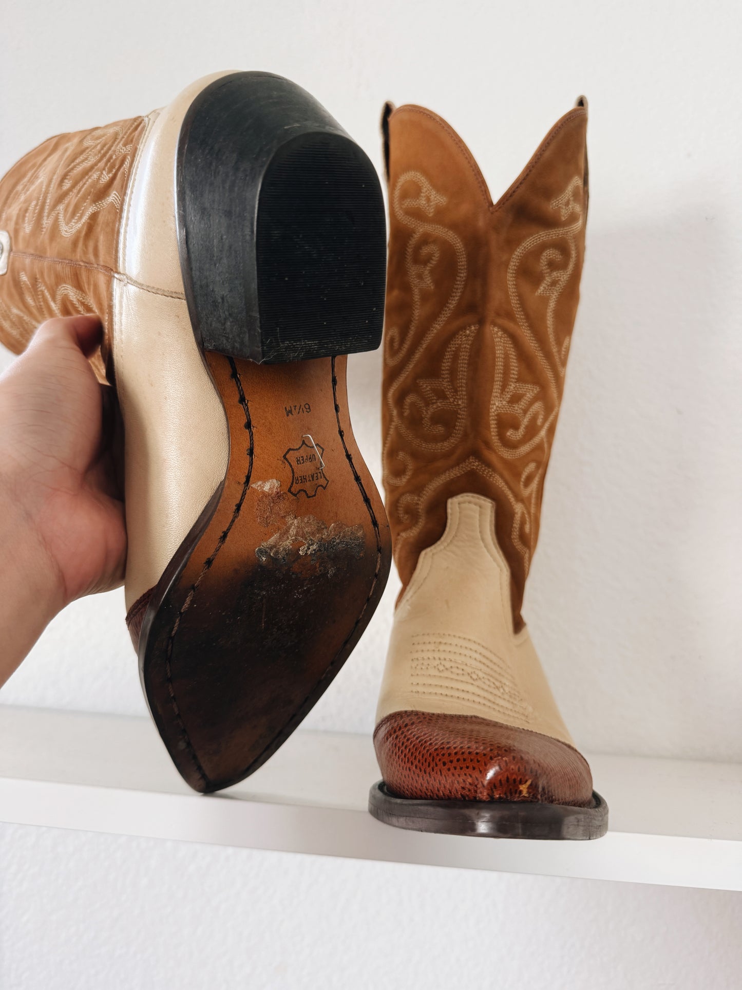 Vintage Two Toned Cowboy Boots