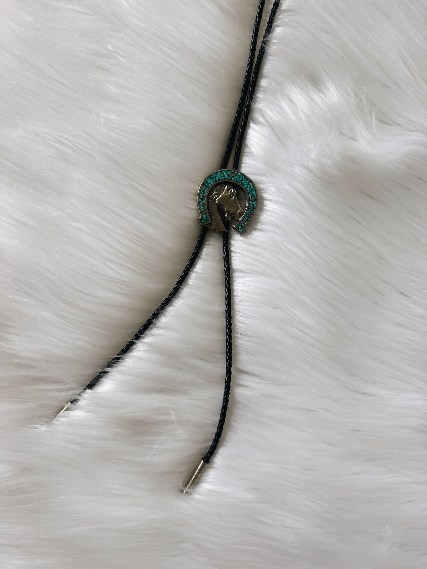 Vintage Horseshoe Turquoise Bolo Toe