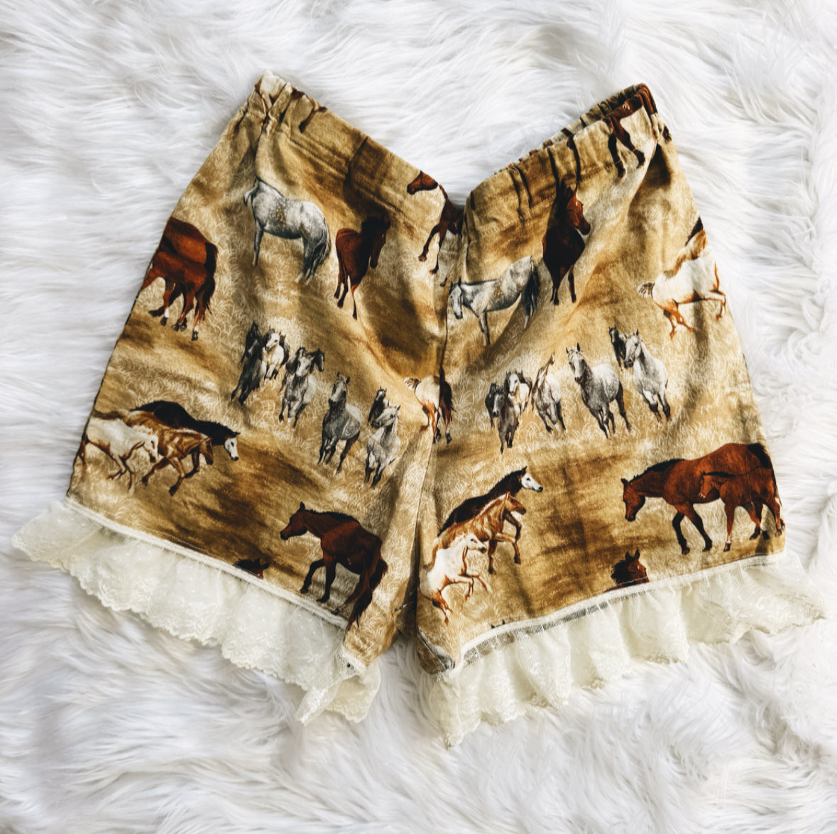 Horse Lace Trim Shorts