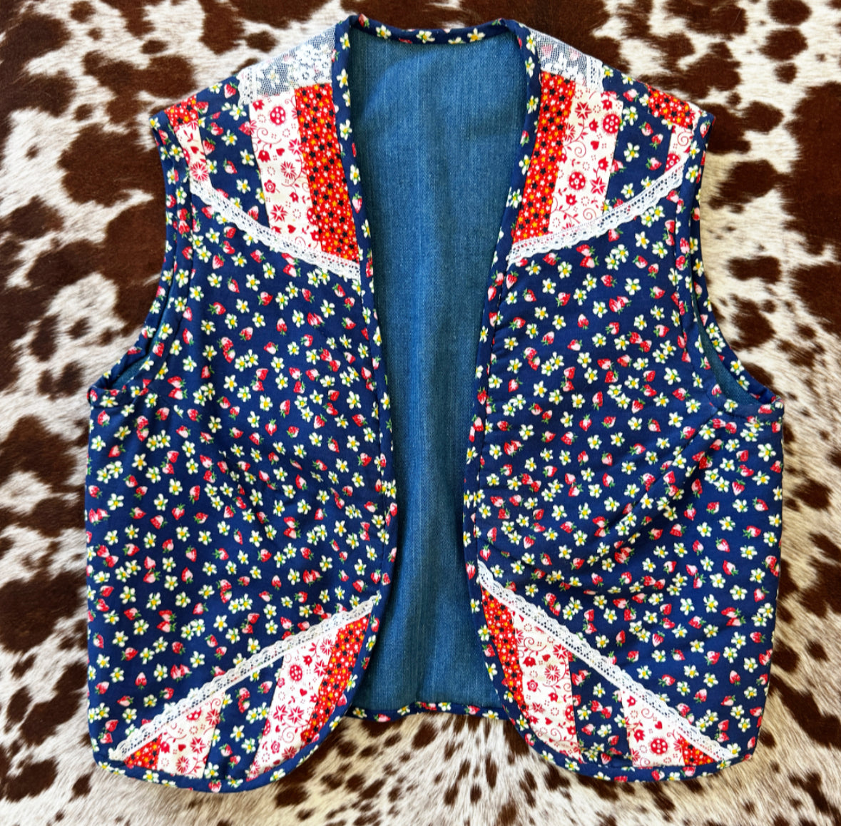 Vintage 70s Patchwork Quilted Vest