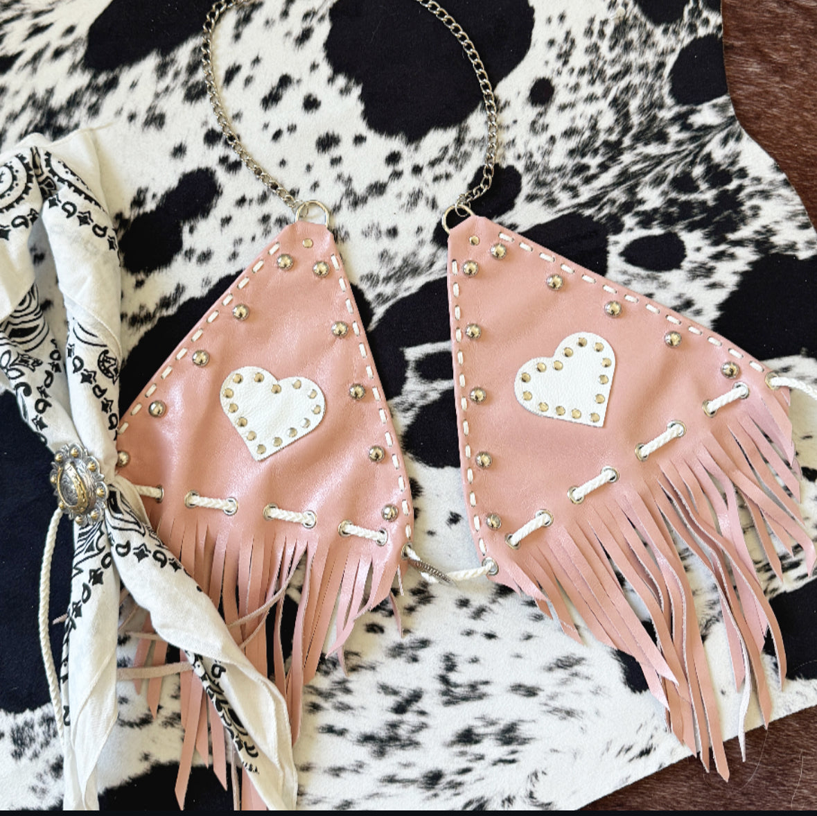 Leather Heart Top
