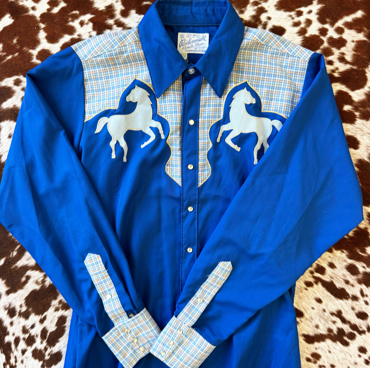 Vintage Rockmount Horses Pearl Snap