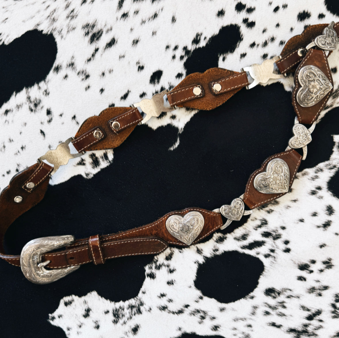 Vintage Leather Heart Belt