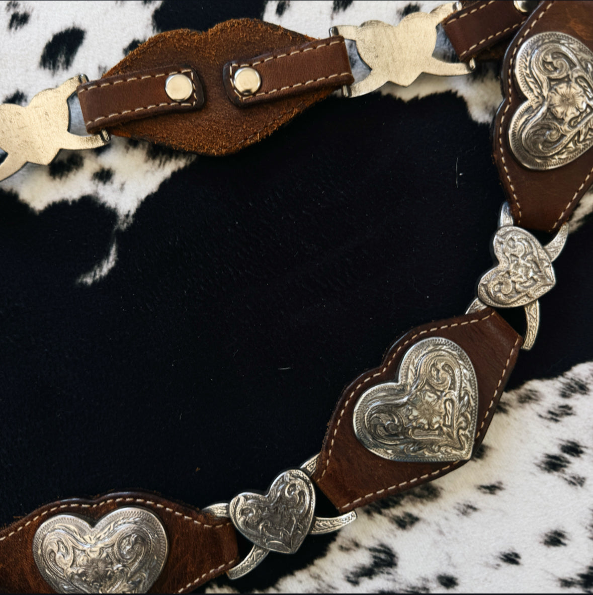 Vintage Leather Heart Belt