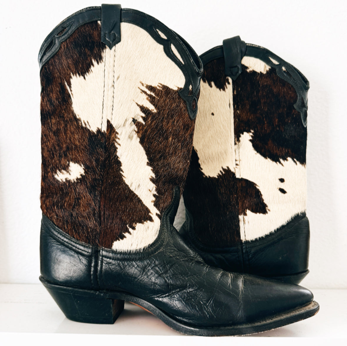 Vintage Cowhide Cowboy Boots