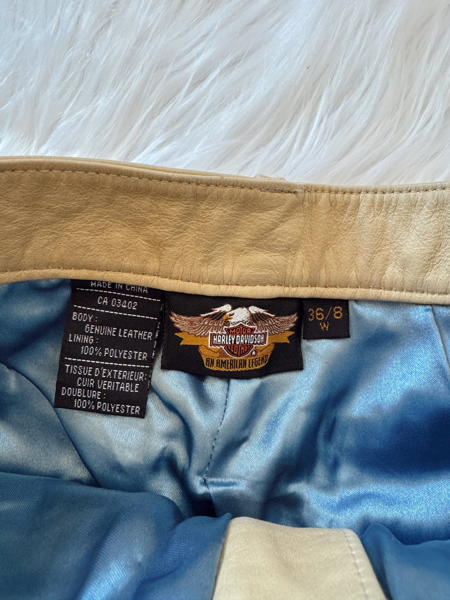 Vintage Harley Davidson Leather Fringe Shorts
