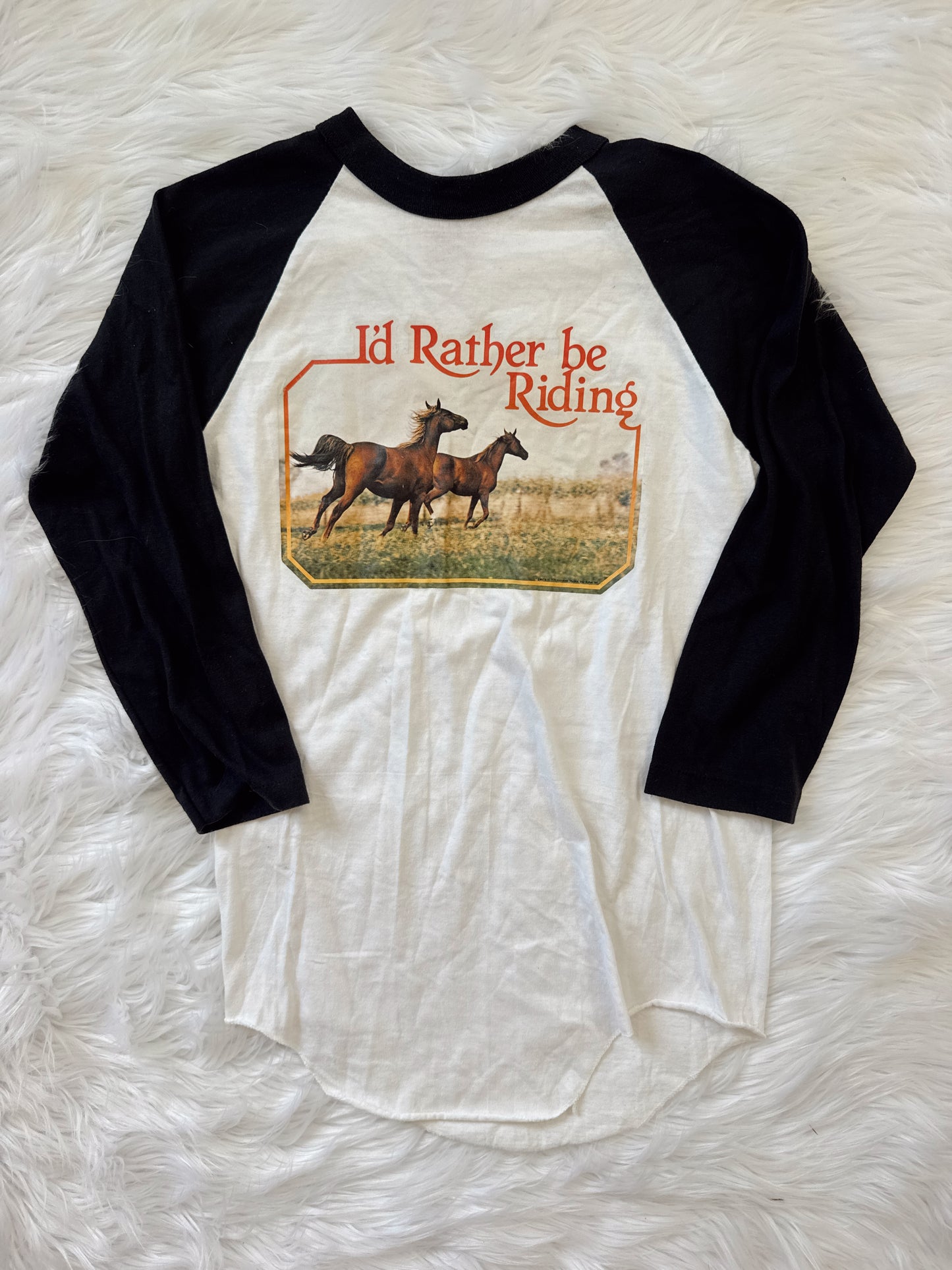 Vintage I'd Rather Be Riding Horses Tee