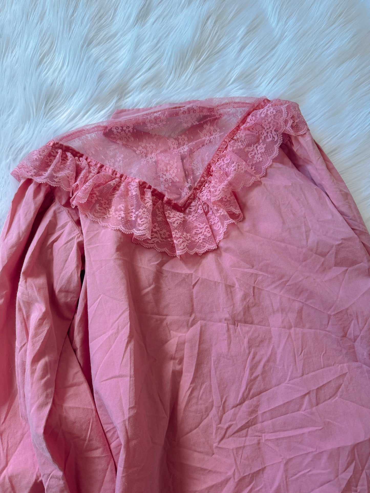 Vintage Pink Lace Button Up