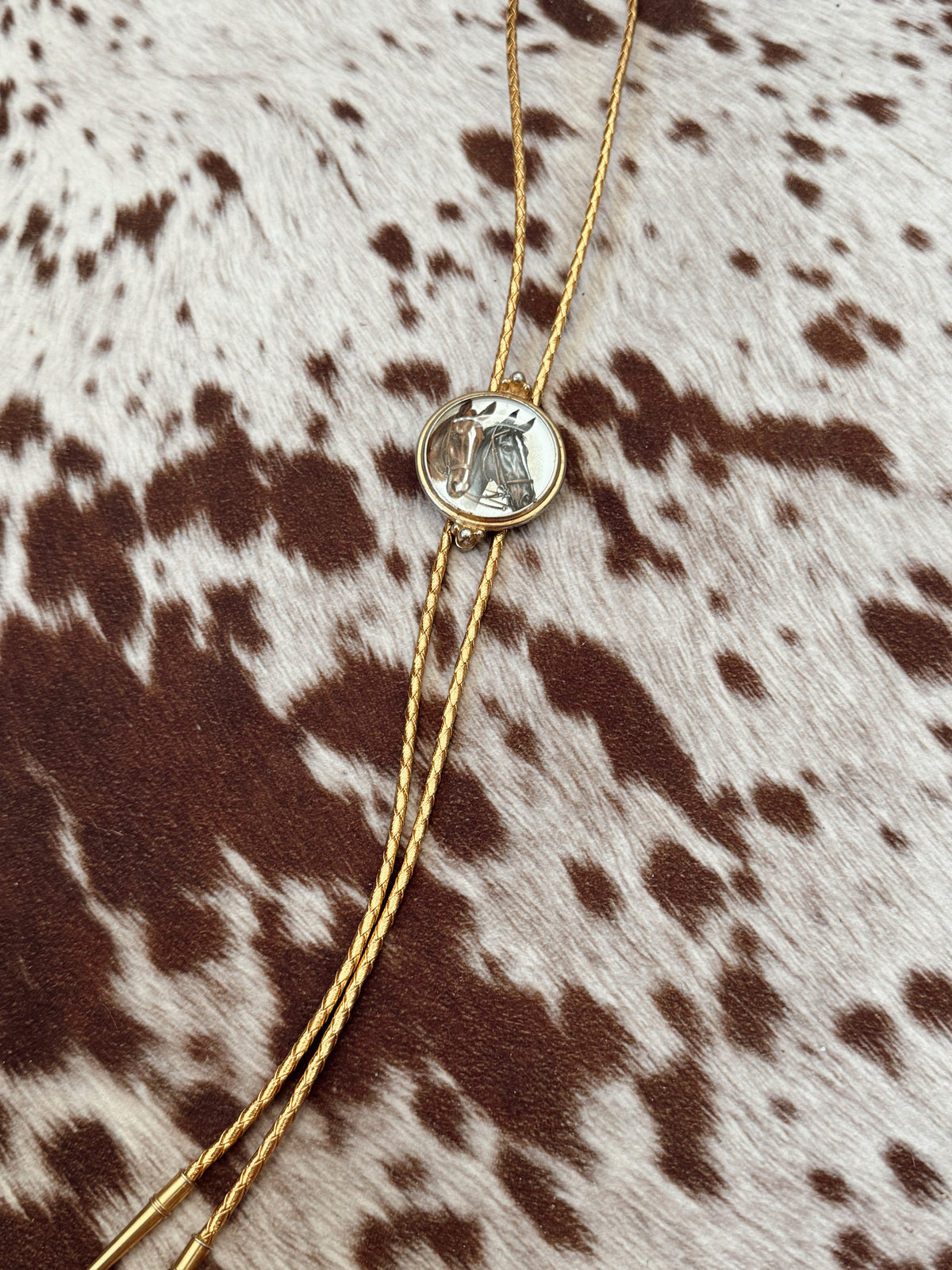 Vintage Gold Horse Bolo Tie