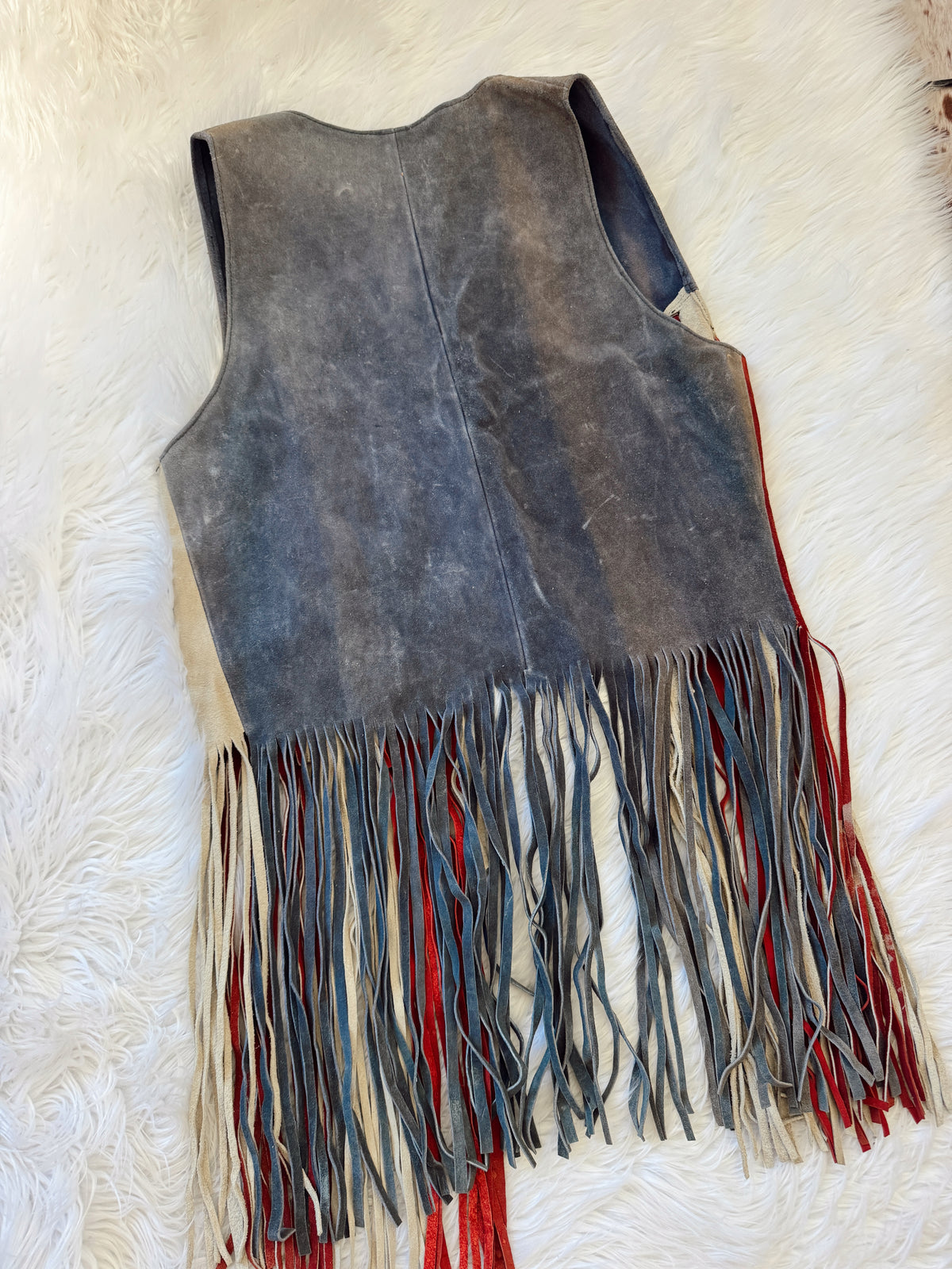 Vintage USA Suede Fringe Leather Vest