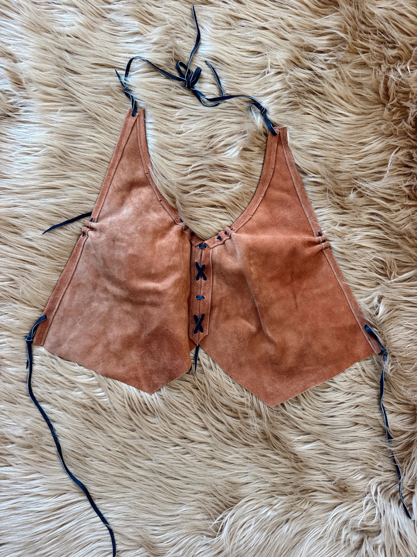 Vintage Suede Halter Top