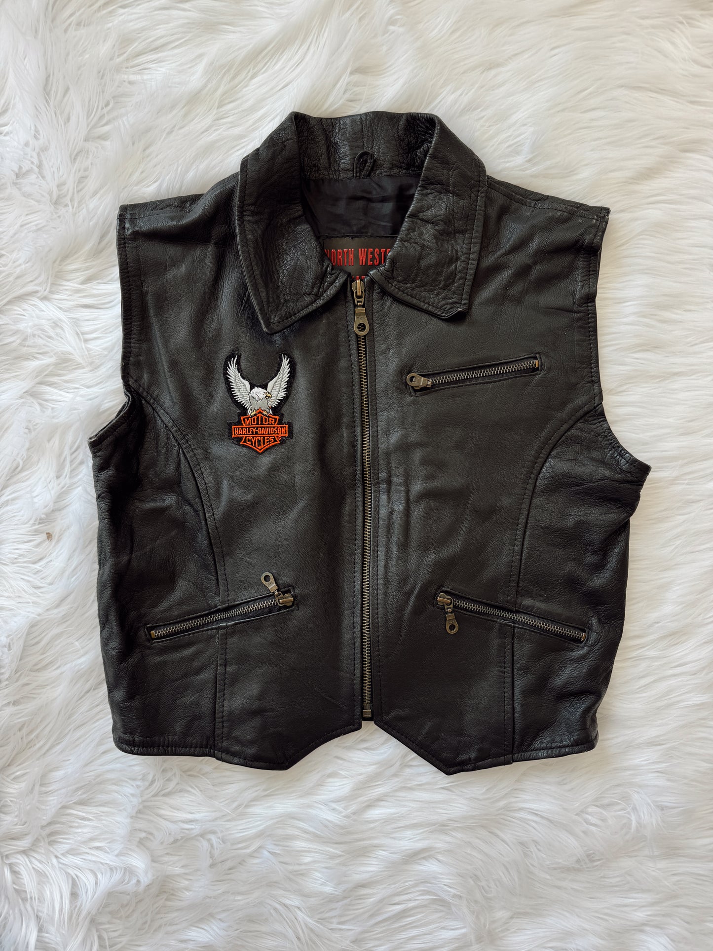 Vintage Harley Davidson Leather Vest