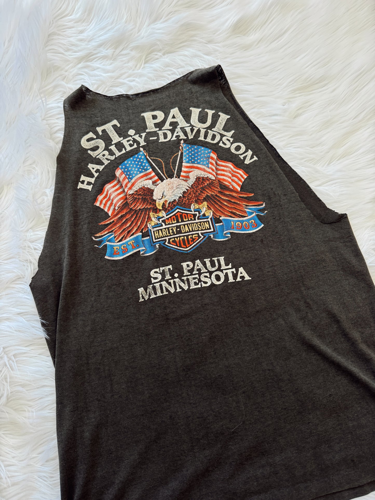 Vintage Harley 3D Emblem USA Tank Top