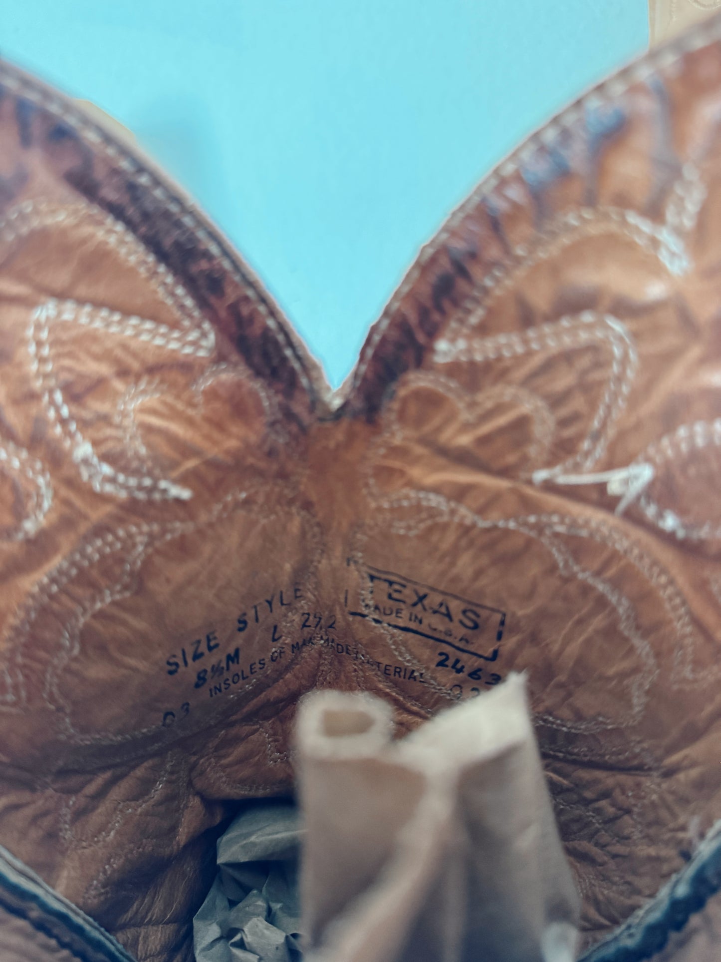 Vintage Flower Inlay Cowboy Boots