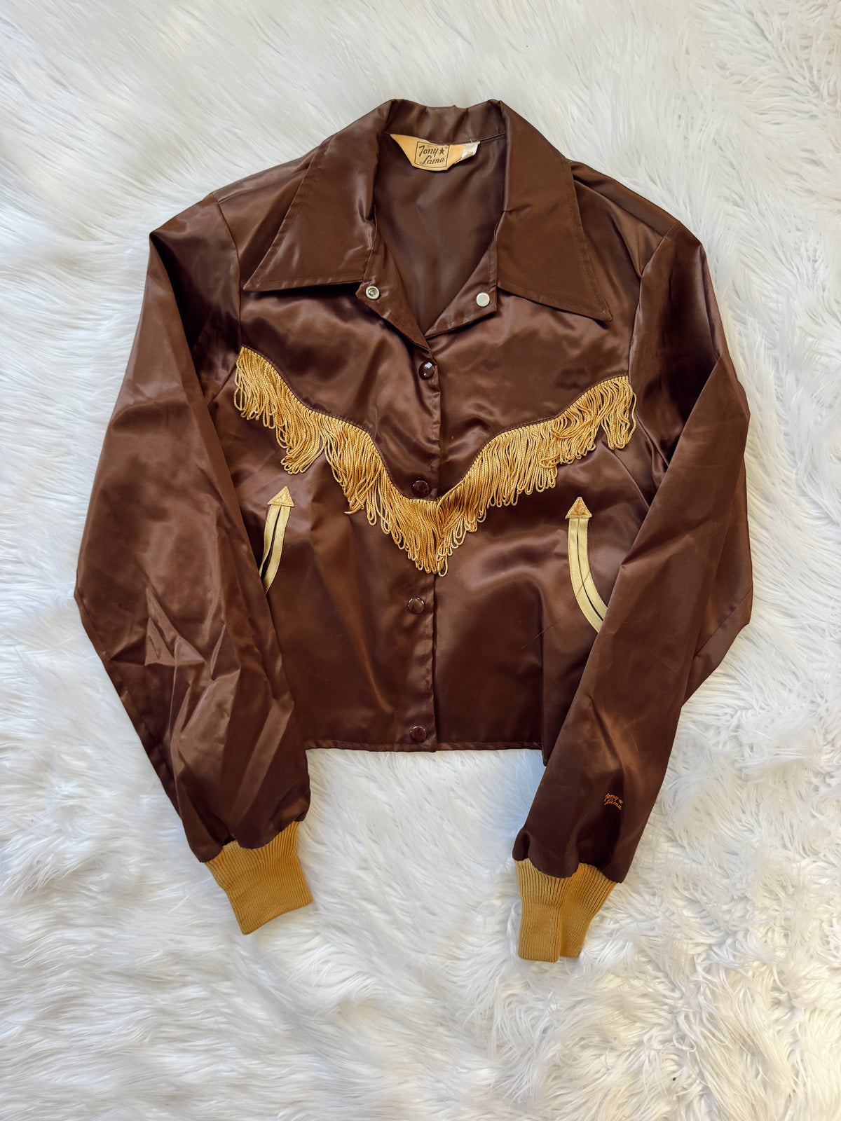 Vintage Tony Lama Silk Fringe Jacket