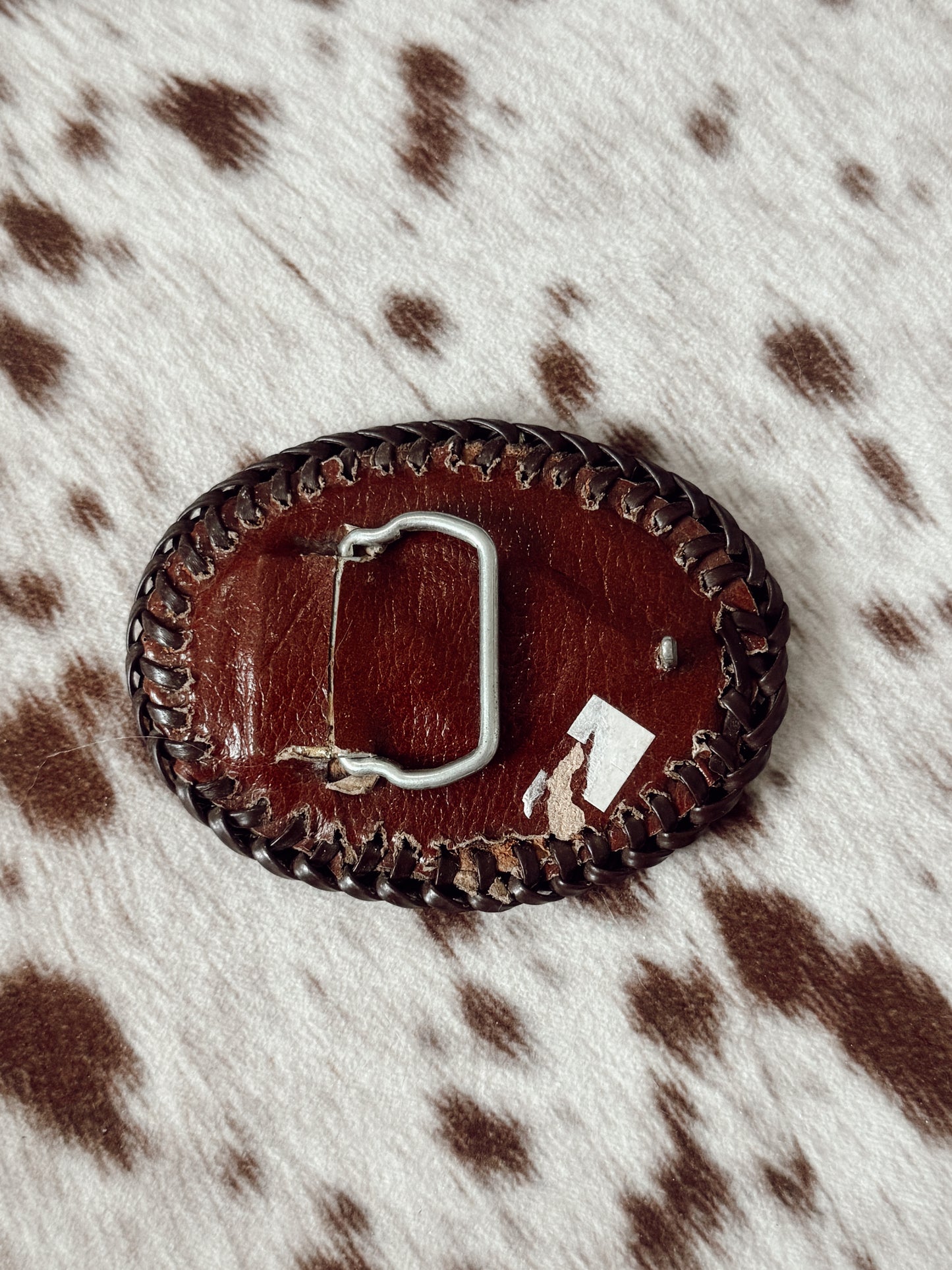 Vintage Panhead Leather Belt Buckle