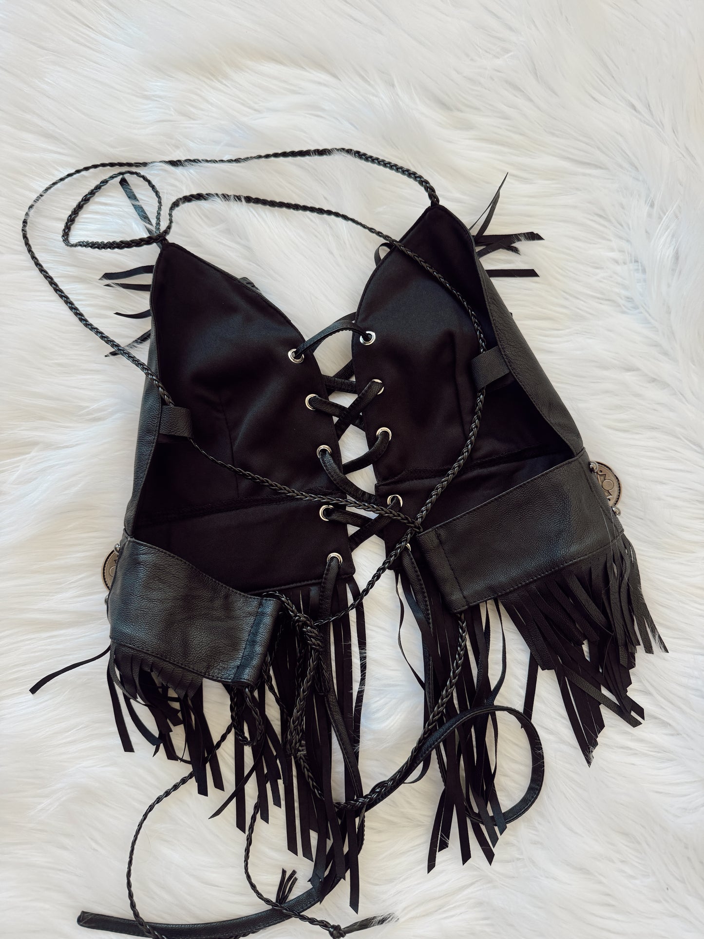 Leather Concho Halter Top