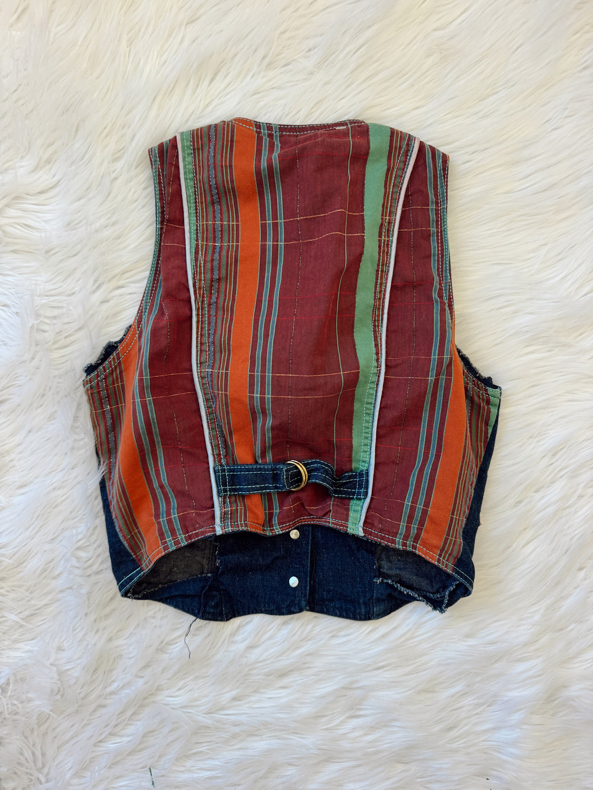 Vintage Denim Plaid Vest