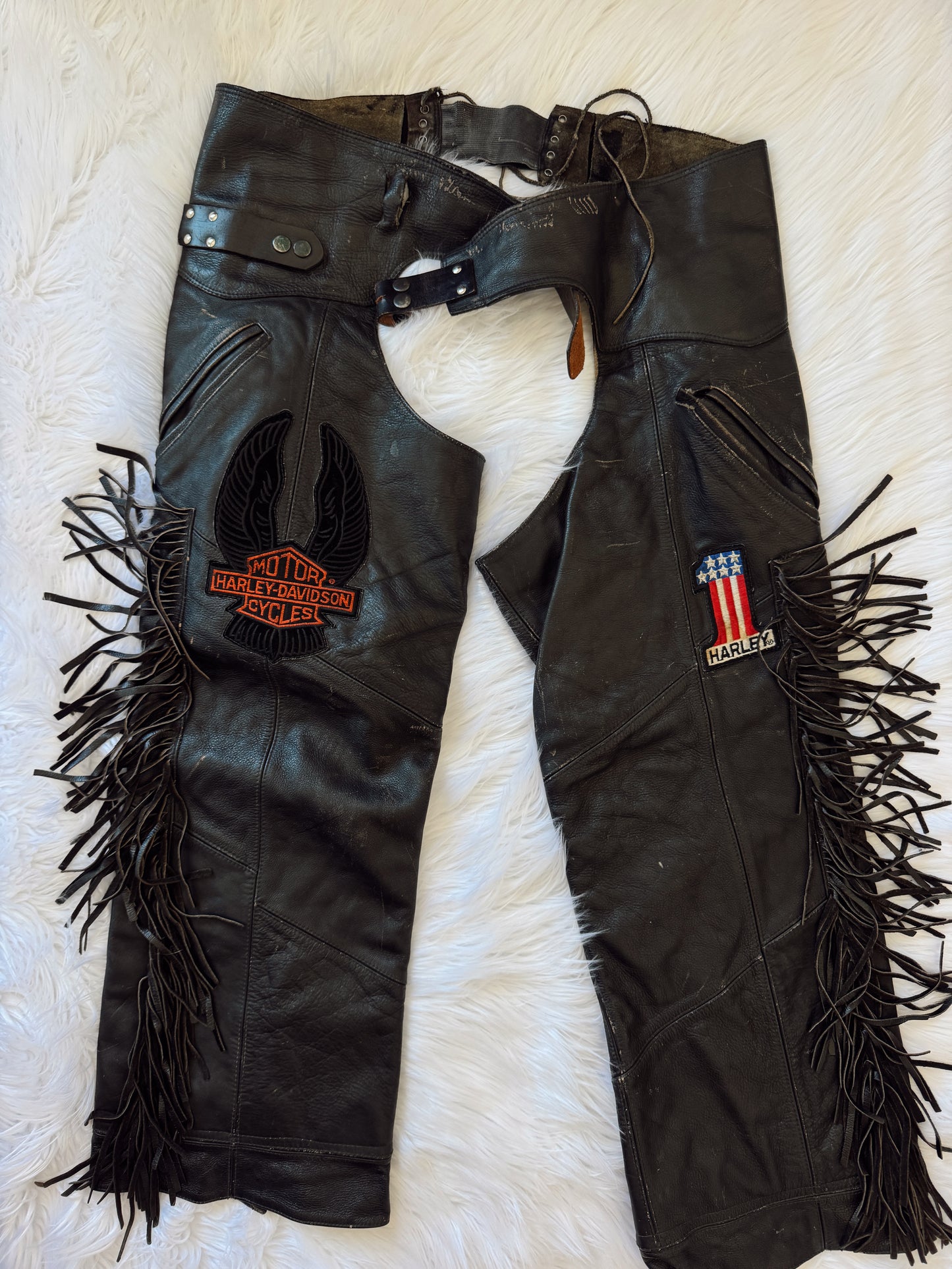 Vintage Harley Davidson Fringe Leather Chaps