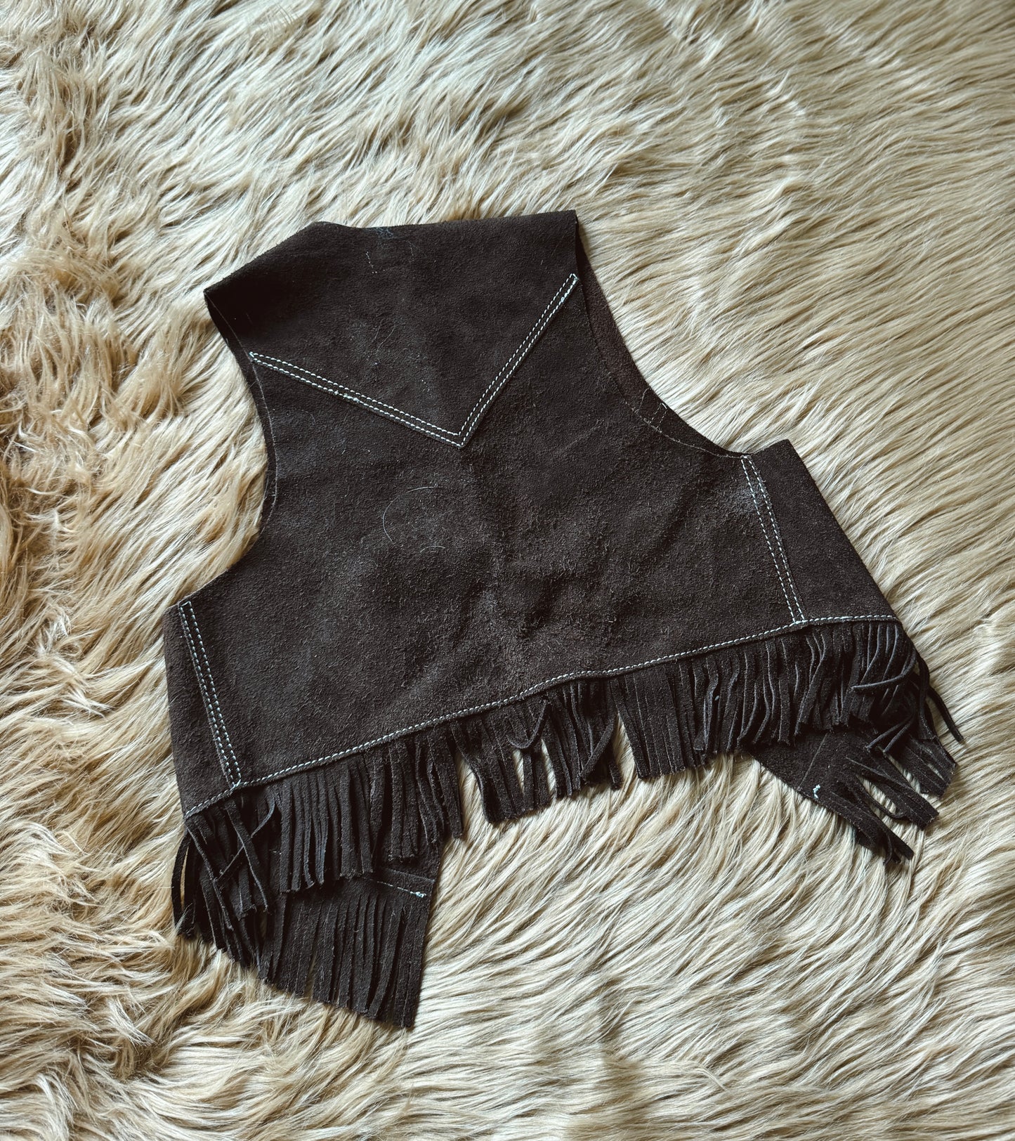 Vintage Leather Suede Star Vest