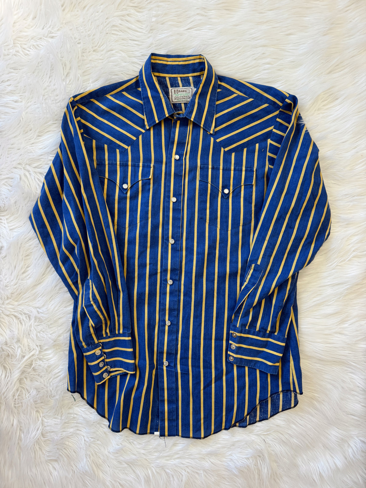 Vintage HBarC Striped Pearl Snap