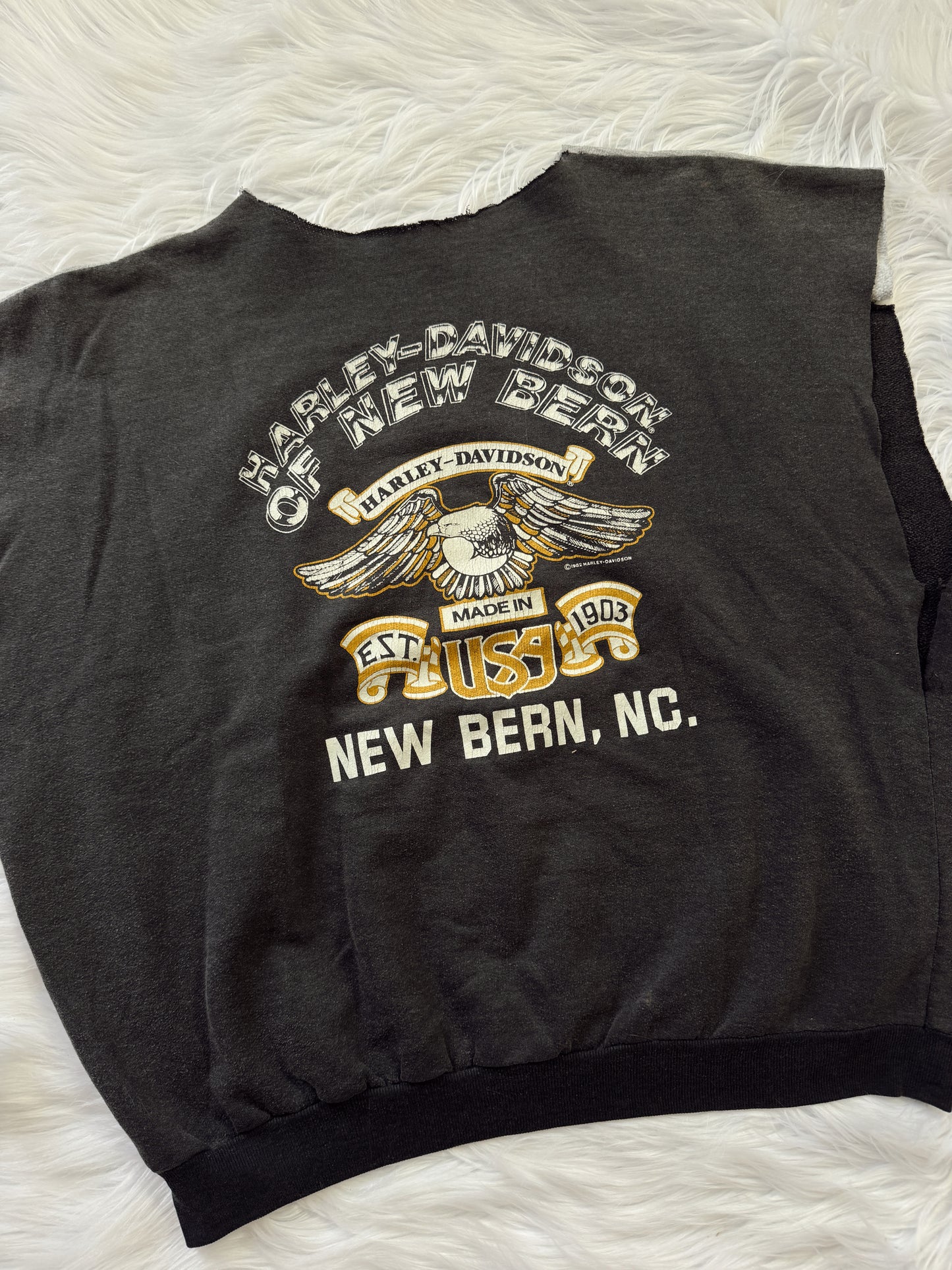 Vintage 1987 Harley Davidson Cut Sweatshirt