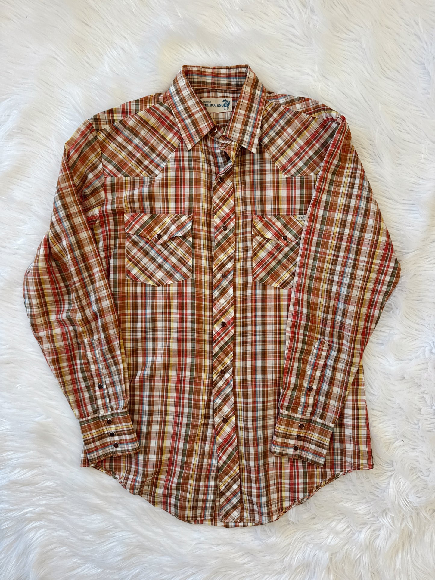 Vintage Plaid Pearl Snap