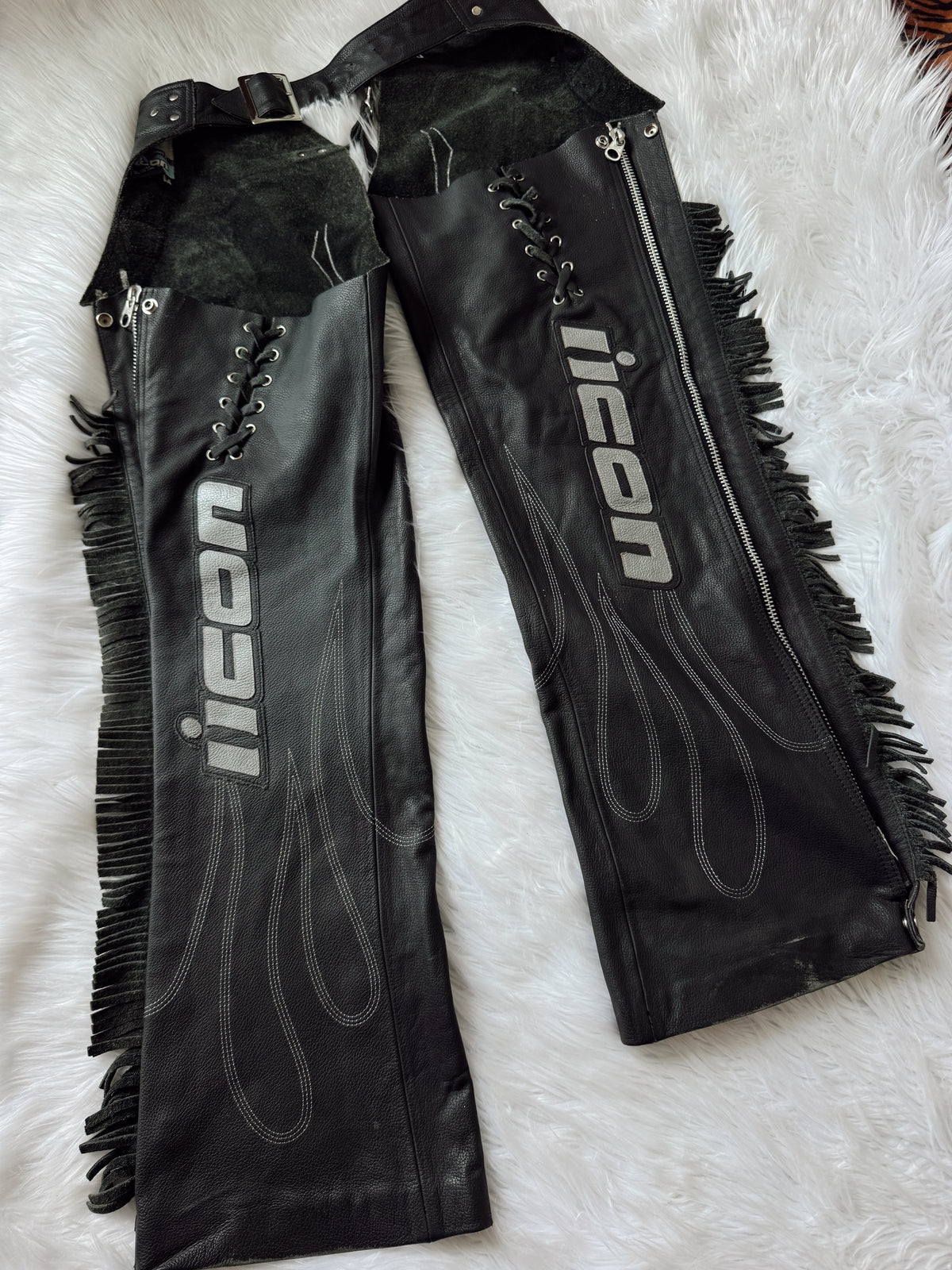 Guns & Stars Fringe Leather Chaps