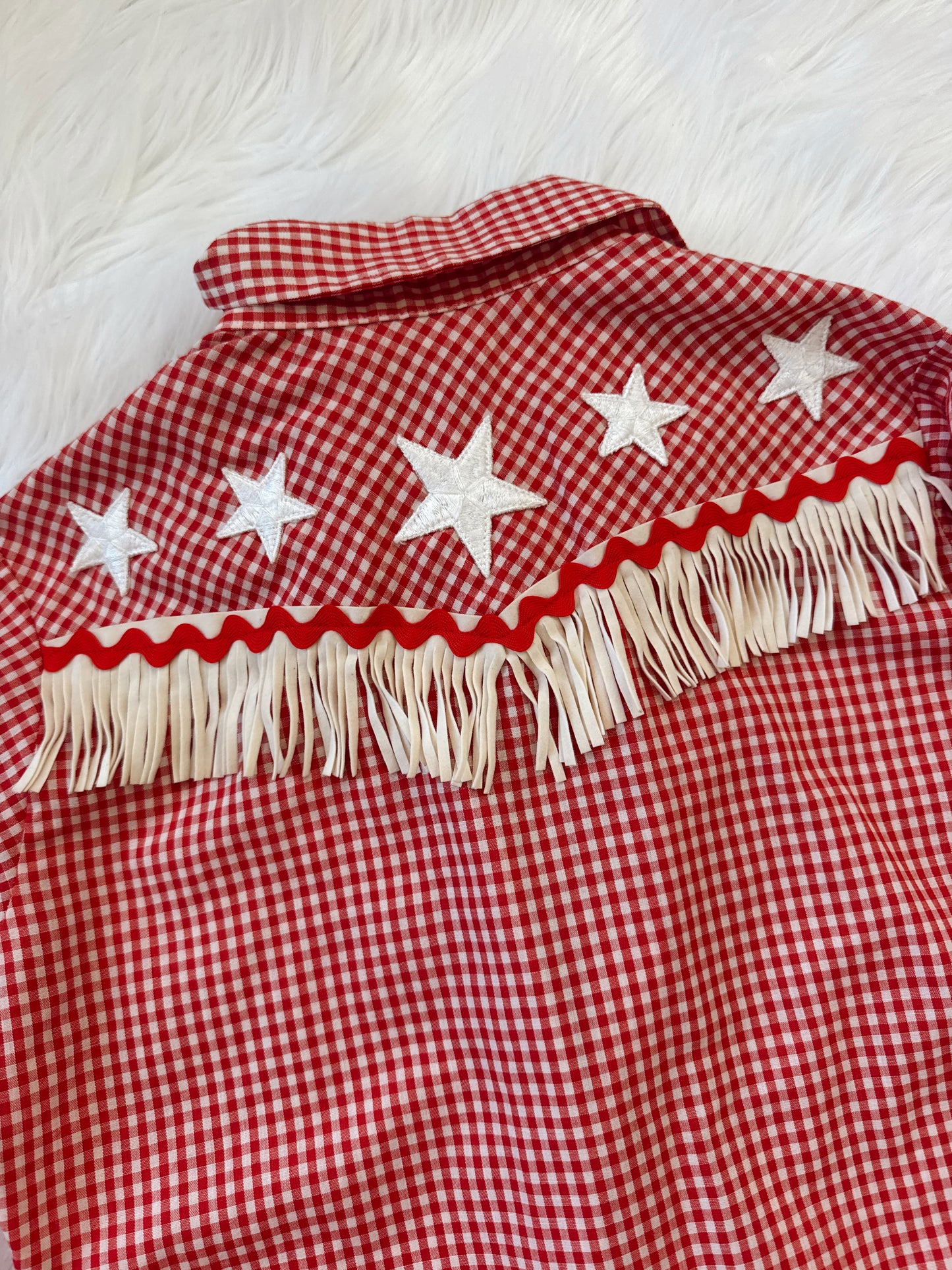 Vintage Wrangler Star Fringe Pearl Snap