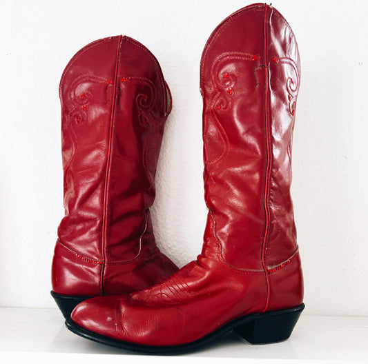 Vintage Red Cowboy Boots