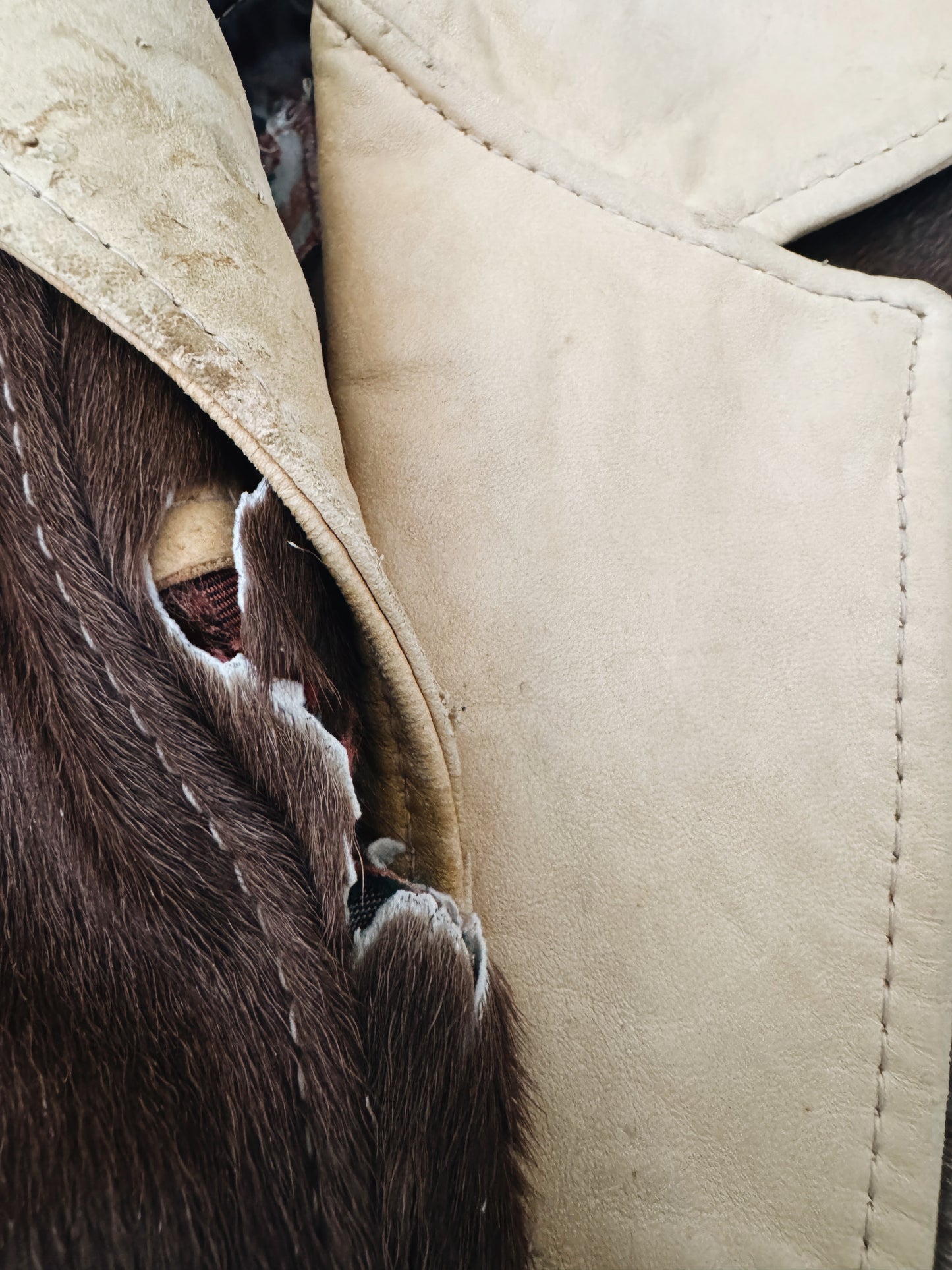 Vintage Cowhide Leather Fringe Jacket