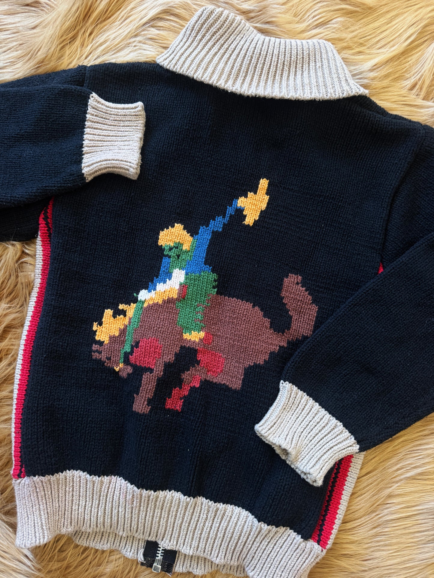 Vintage Buckin' Bronco Cowichan Sweater