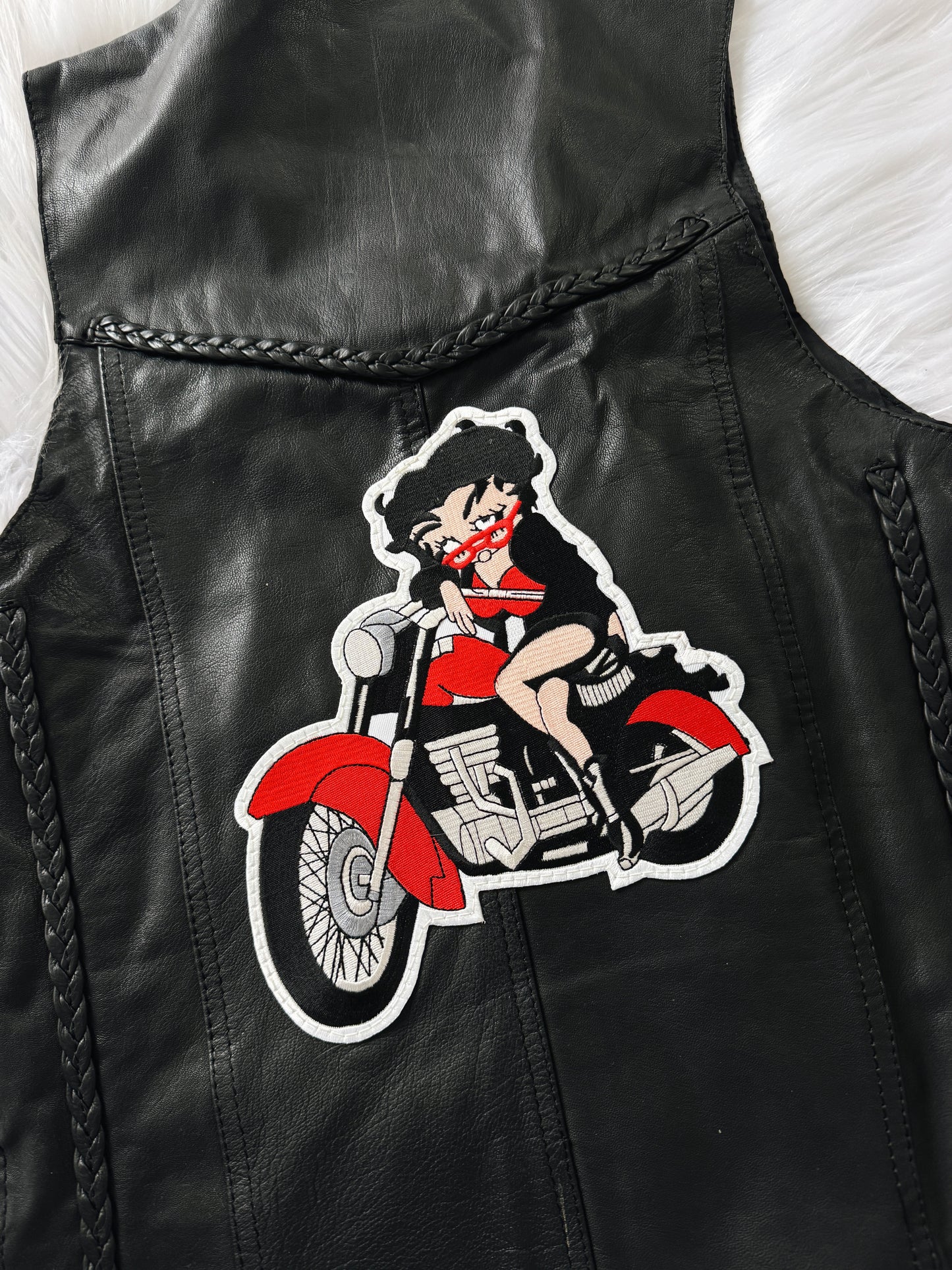 Vintage Betty Boop Biker Leather Vest