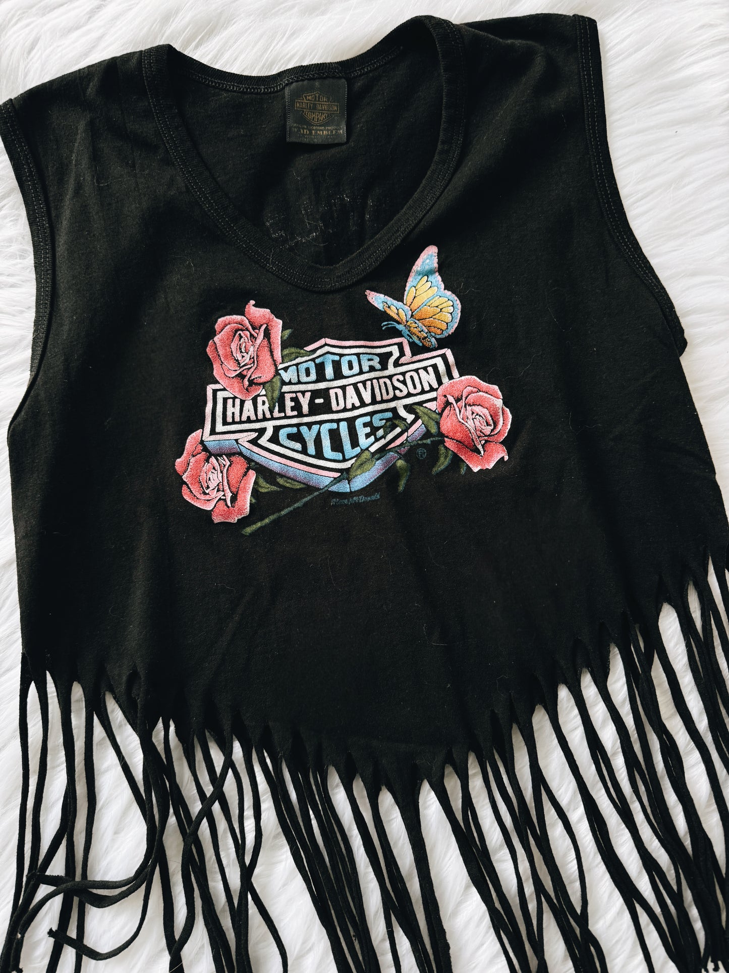 Vintage 3D Emblem Harley Davidson Cut Tank