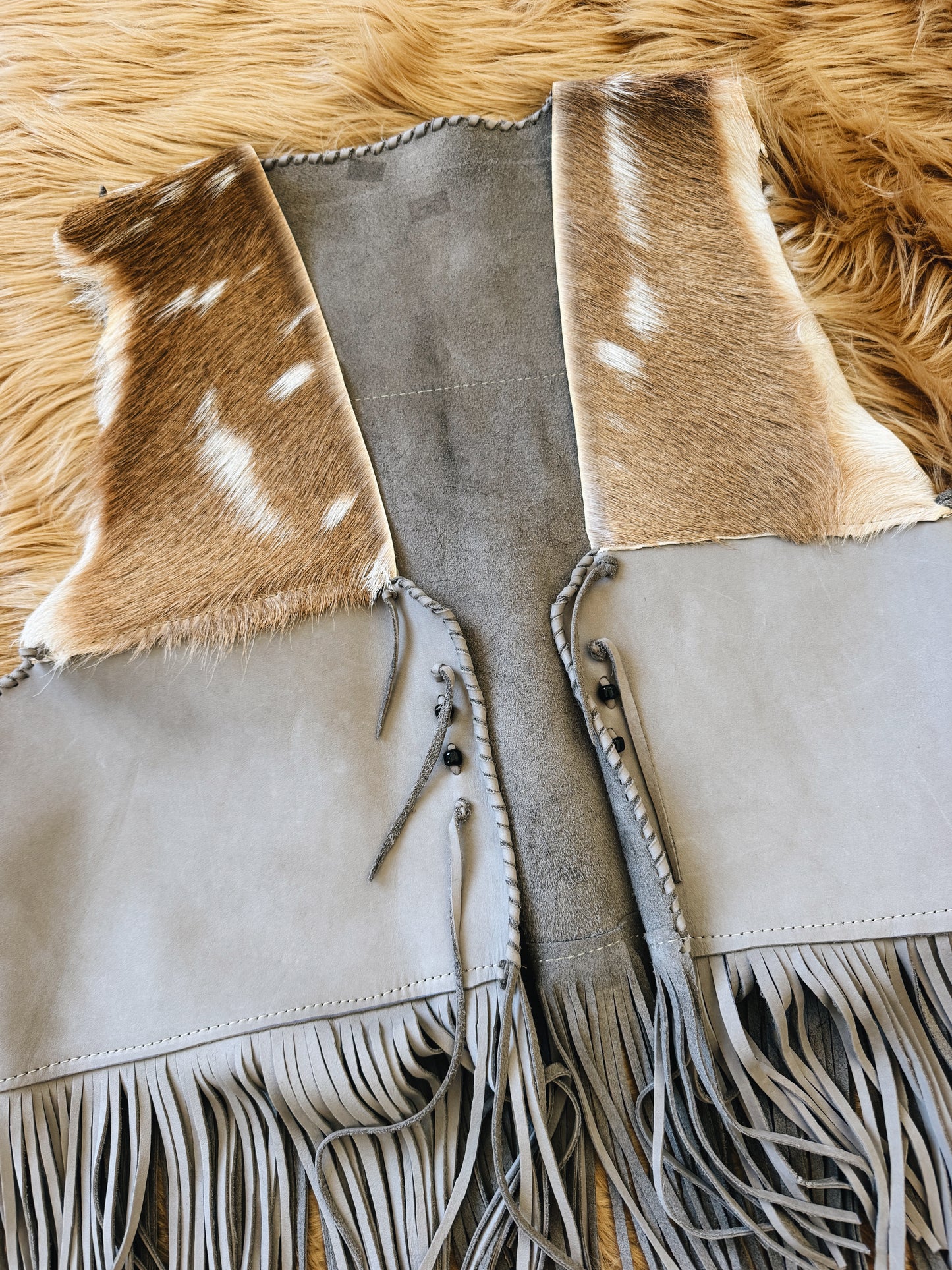 Vintage Cowhide Fringe Vest