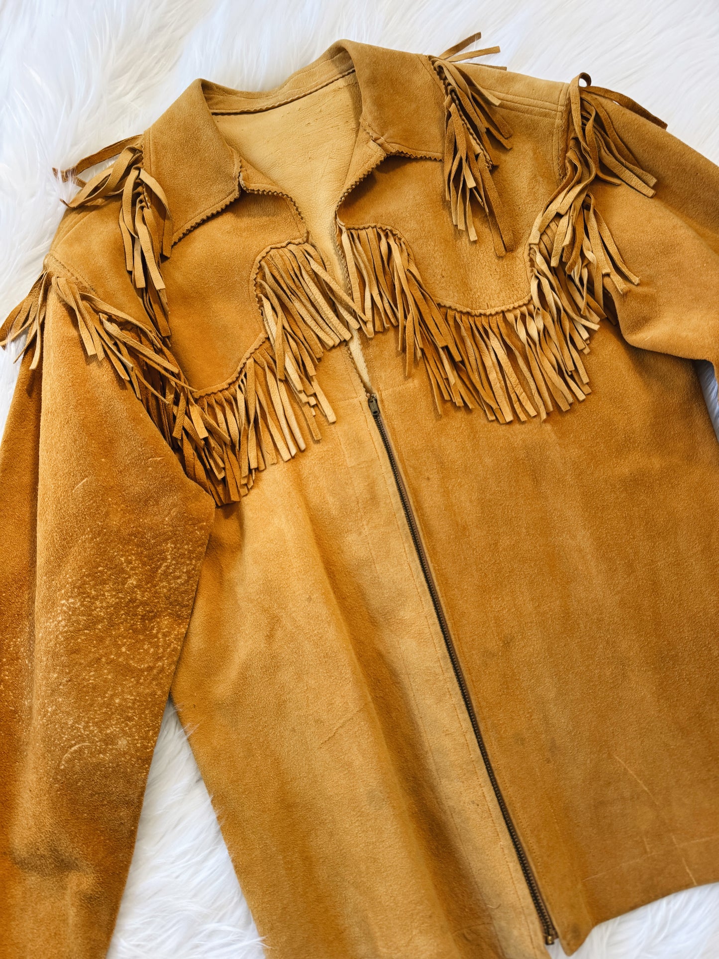 Vintage 1960s Fringe Zip Up Jacket