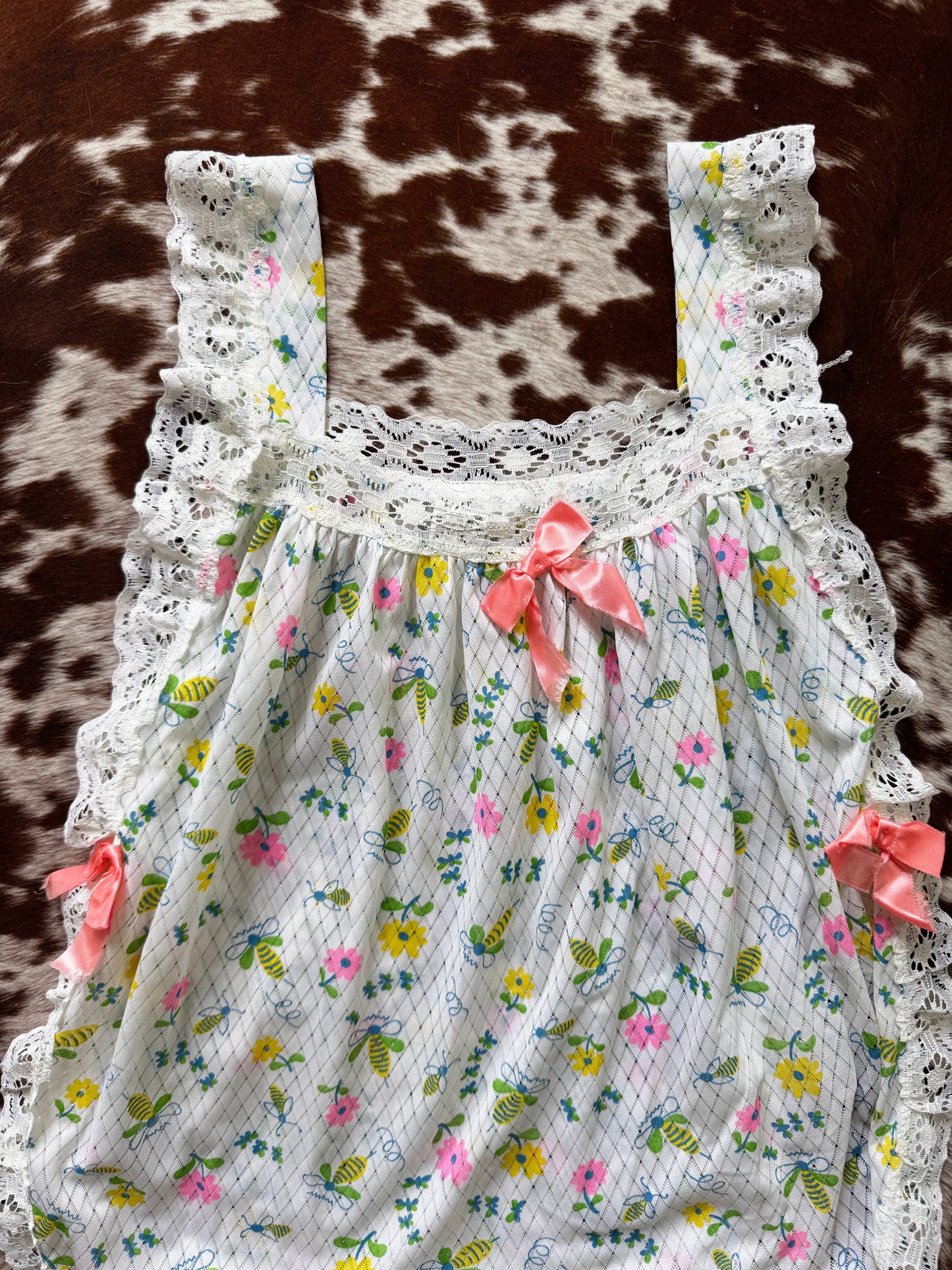 Vintage 70s Floral Lace Tank