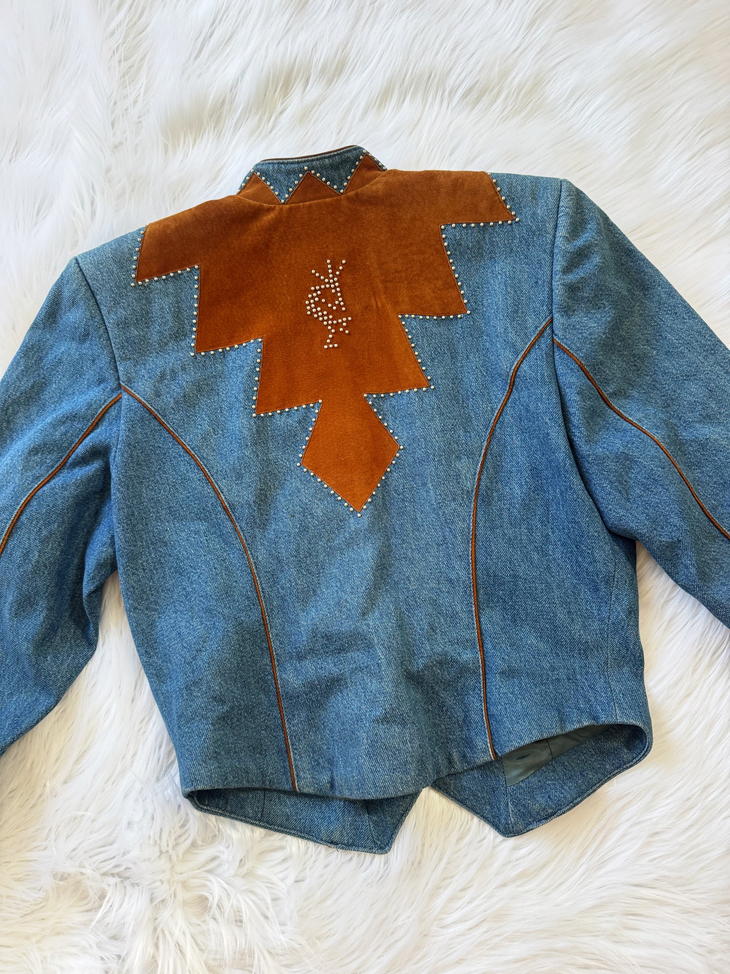 Vintage Denim Studded Jacket