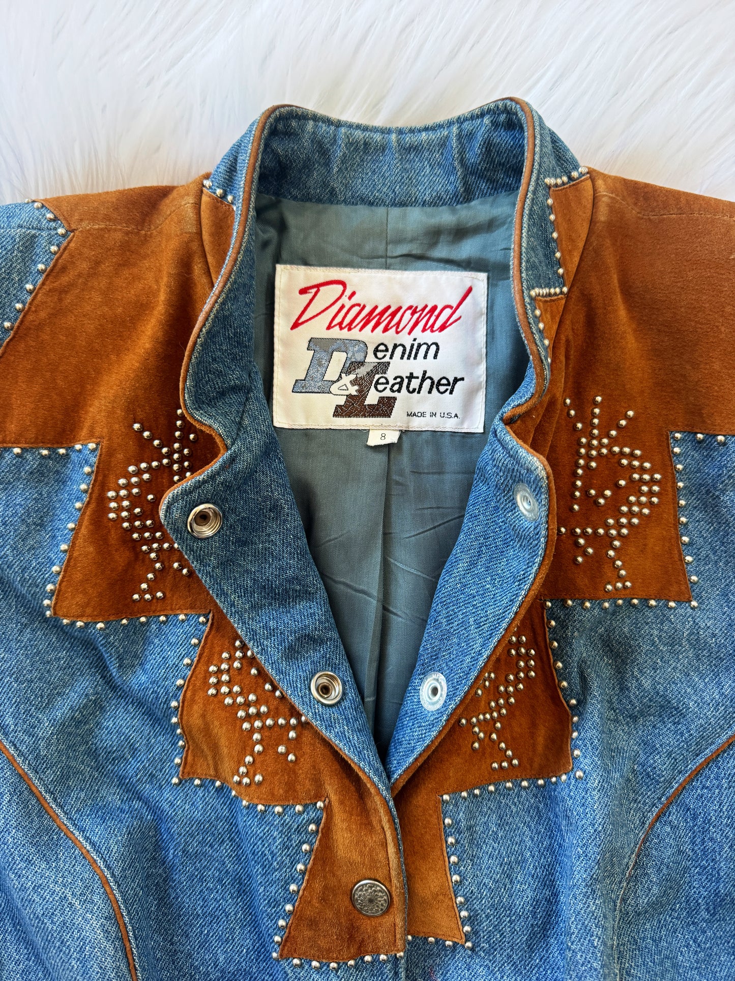 Vintage Denim Studded Jacket