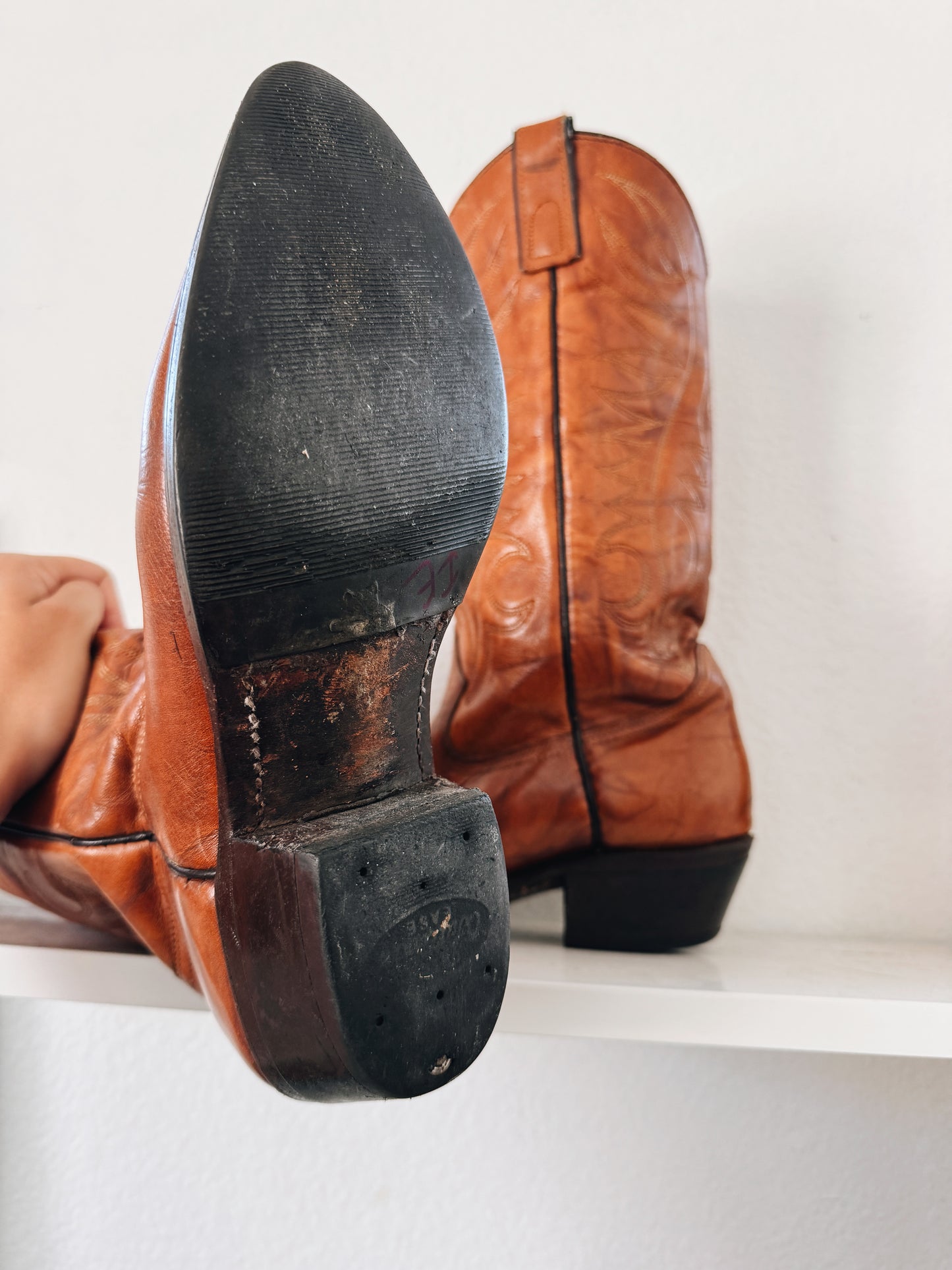Vintage Texas Brown Cowboy Boots